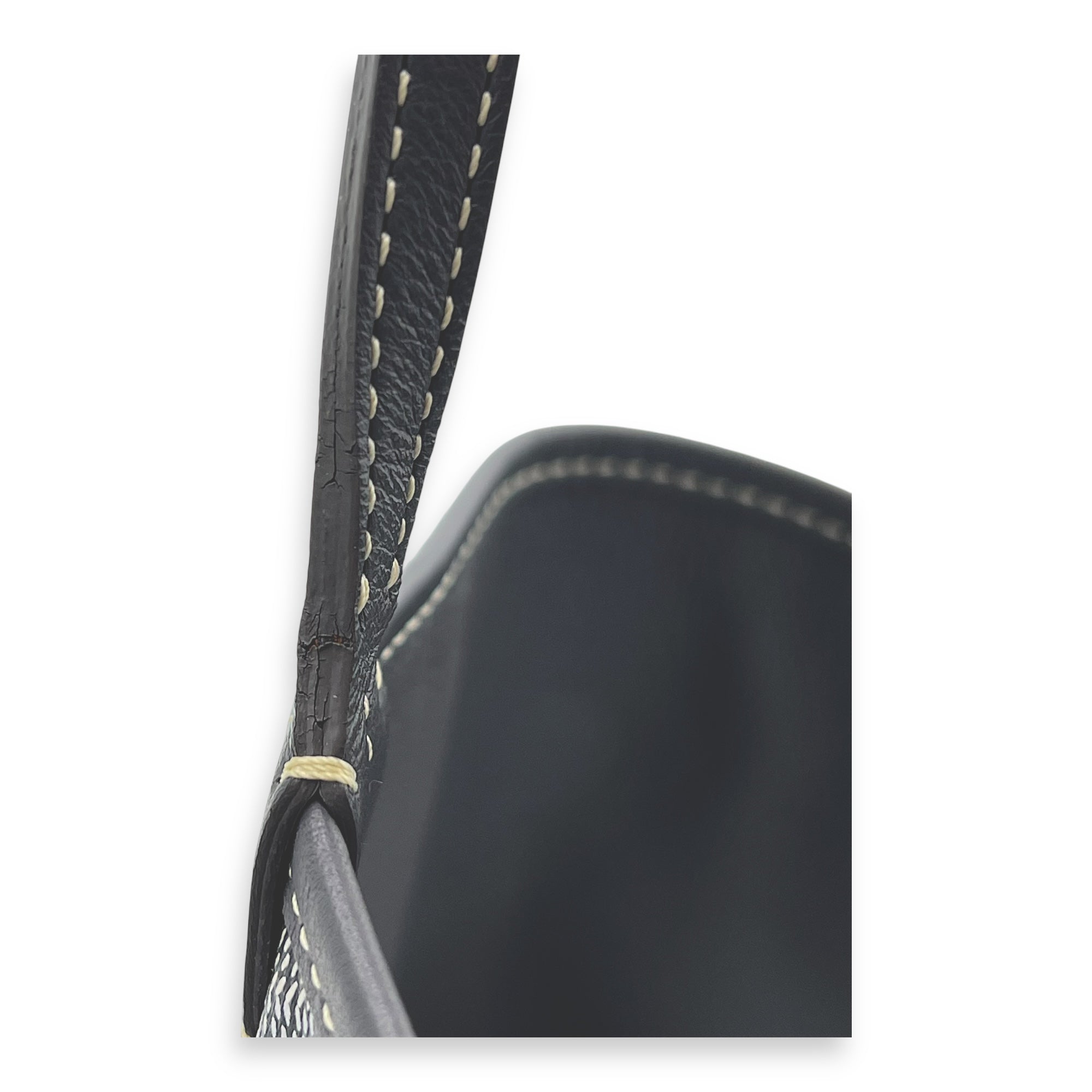 Anjou Top Handle Bag GM Grey in Coated Canvas, Silver hardware