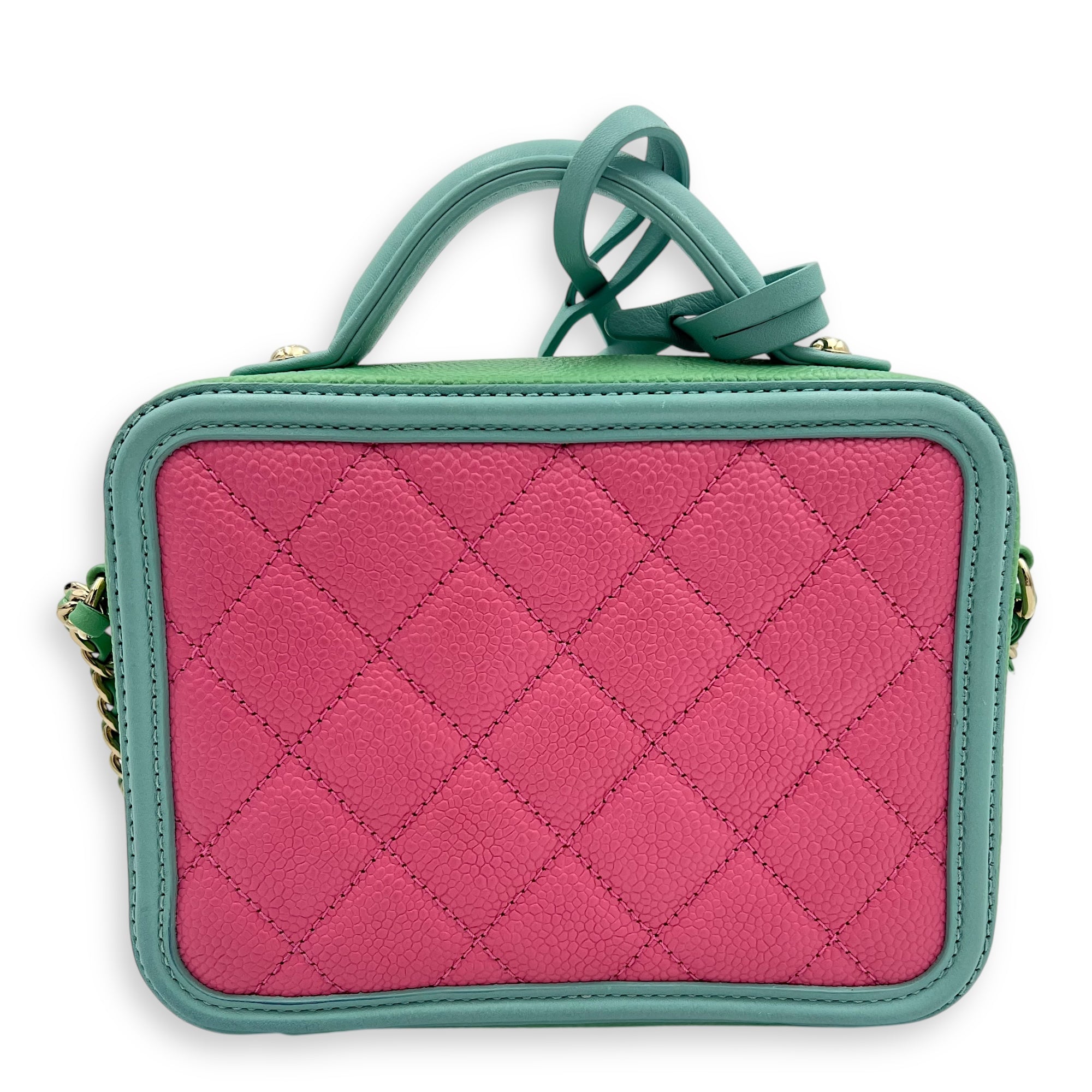 Filigree Small Multi-colour Vanity Bag in Caviar Leather, Gold hardware