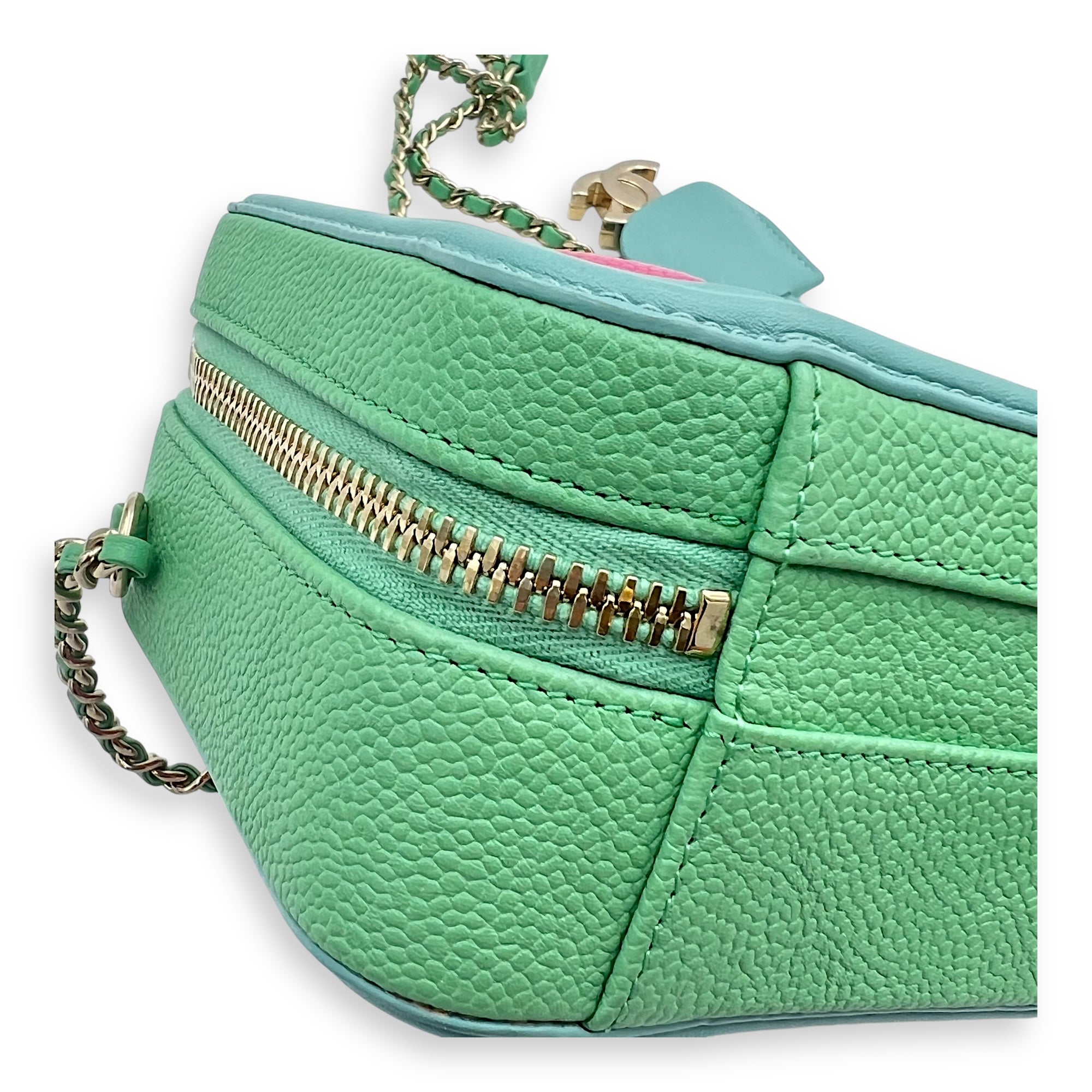 Filigree Small Multi-colour Vanity Bag in Caviar Leather, Gold hardware
