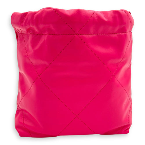 22 Tote Crossbody Bag Pink in Calfskin, Brushed Silver hardware