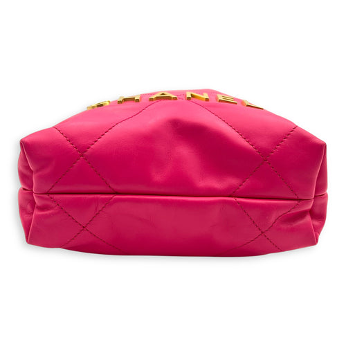 22 Tote Crossbody Bag Pink in Calfskin, Brushed Silver hardware