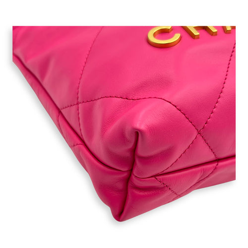 22 Tote Crossbody Bag Pink in Calfskin, Brushed Silver hardware