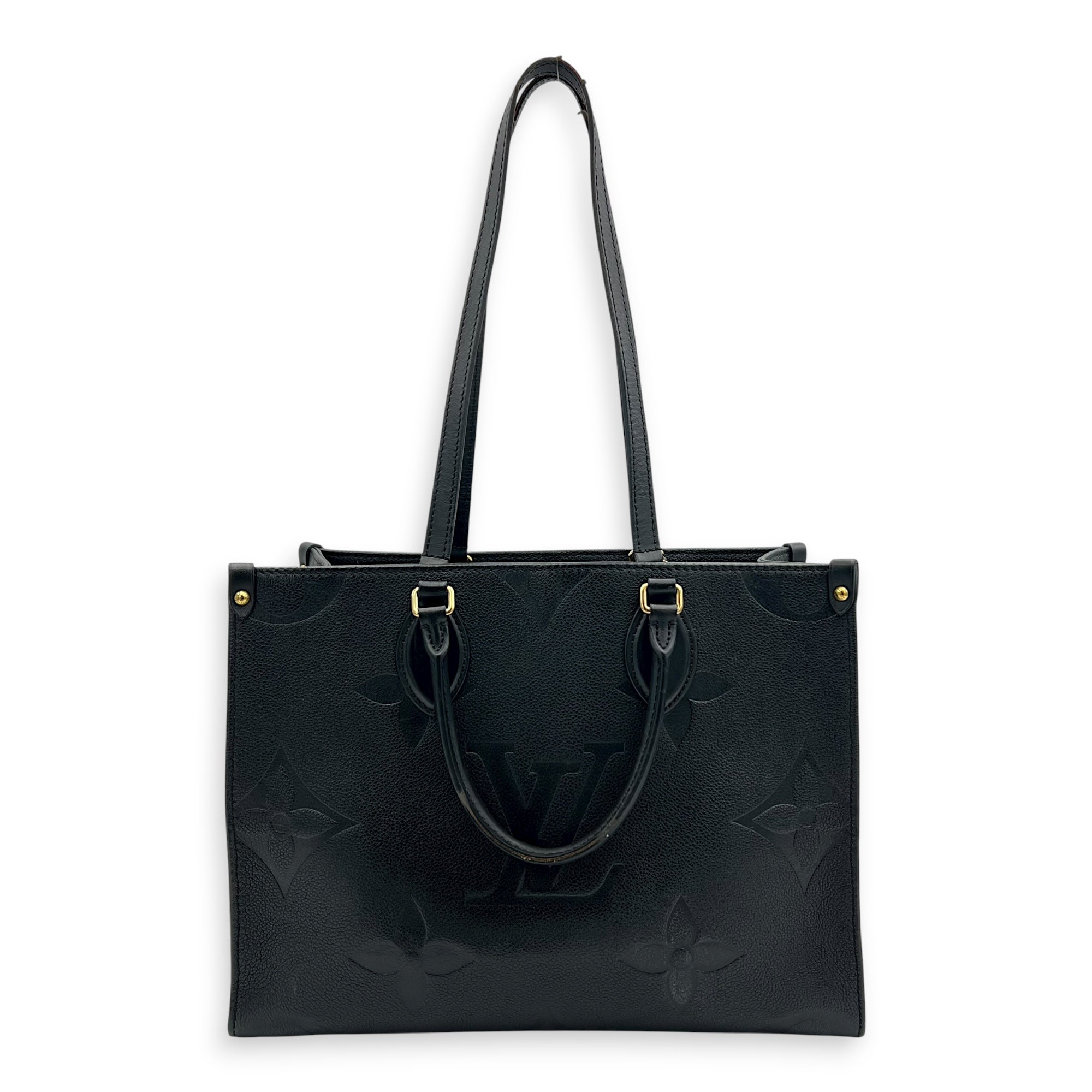 OnTheGo Tote Bag Black in Empreinte Leather, Gold hardware