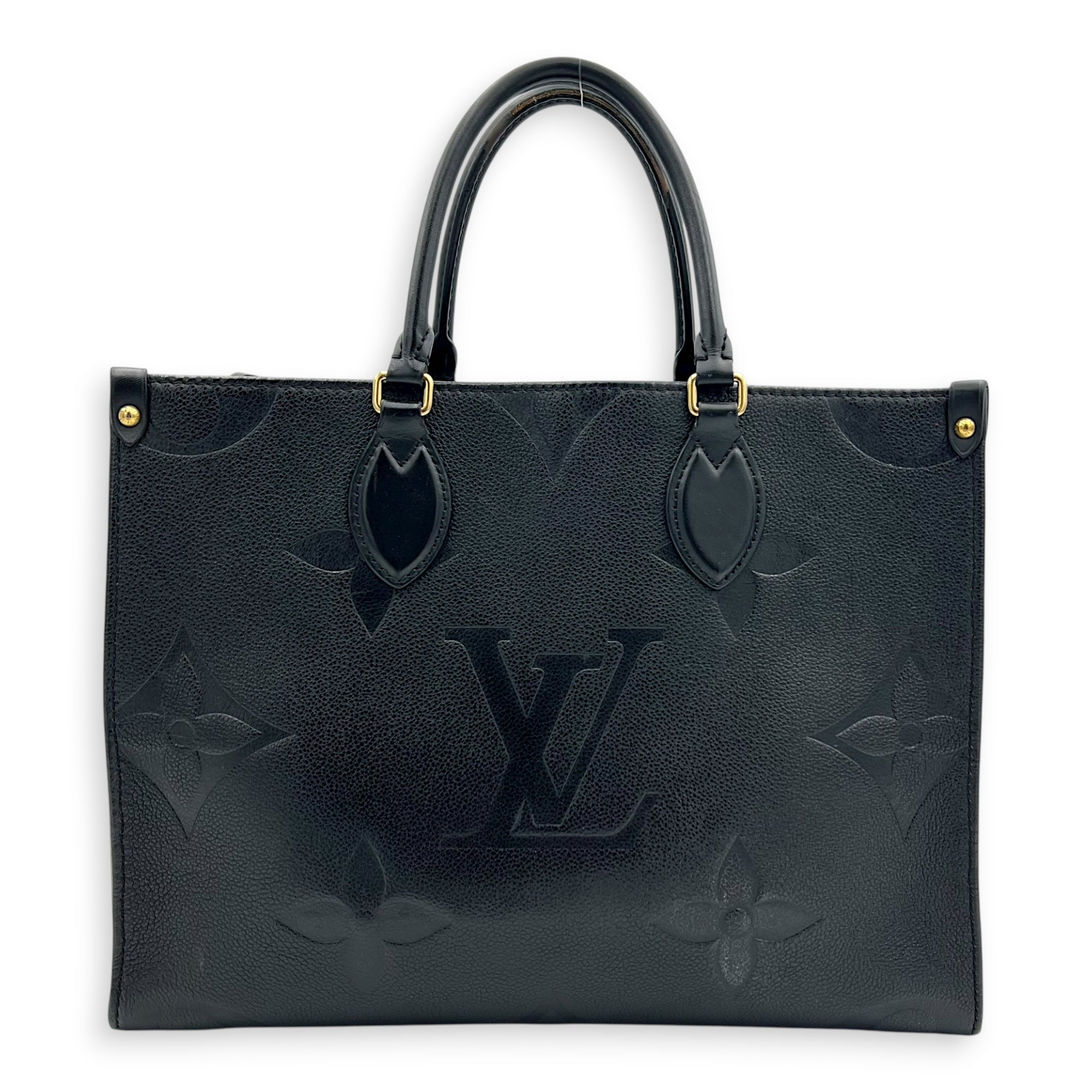 OnTheGo Tote Bag Black in Empreinte Leather, Gold hardware