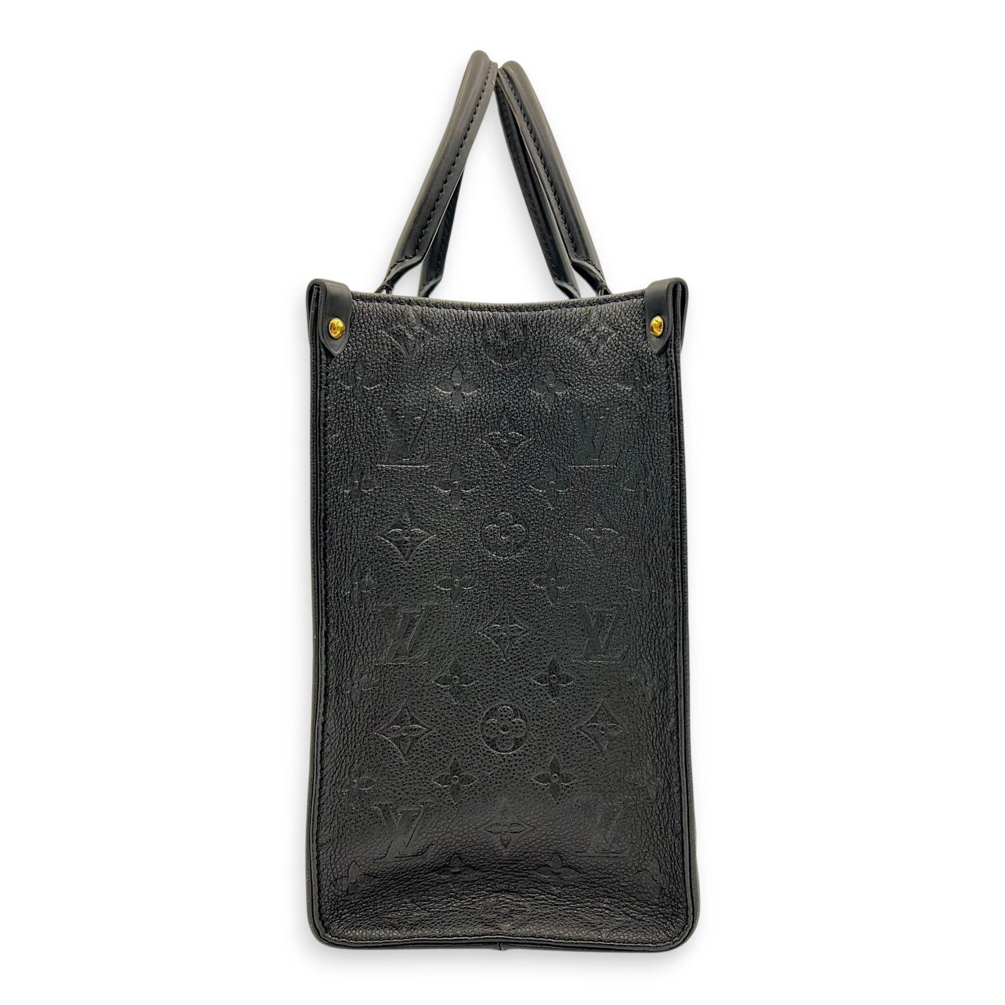 OnTheGo Tote Bag Black in Empreinte Leather, Gold hardware