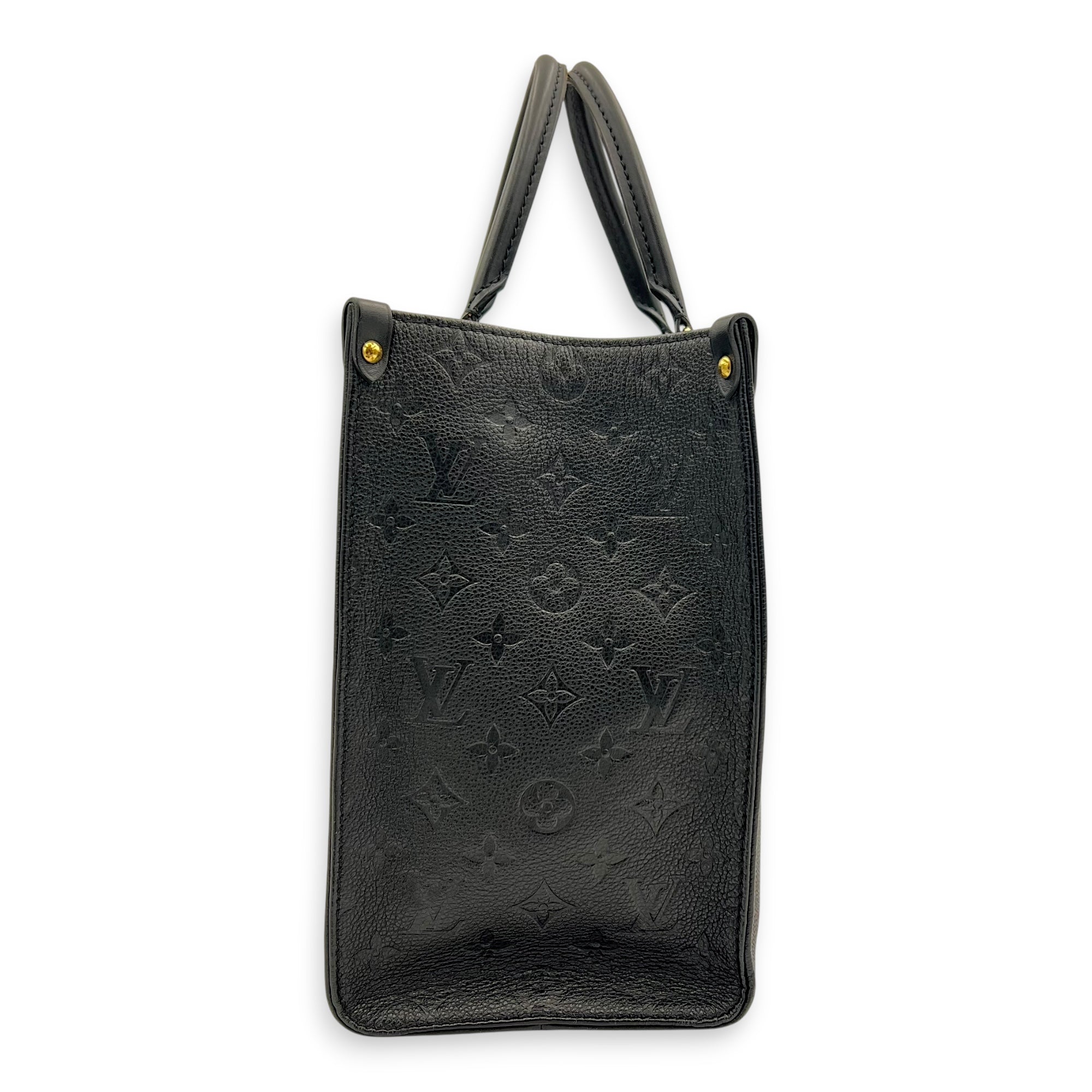 OnTheGo Tote Bag Black in Empreinte Leather, Gold hardware