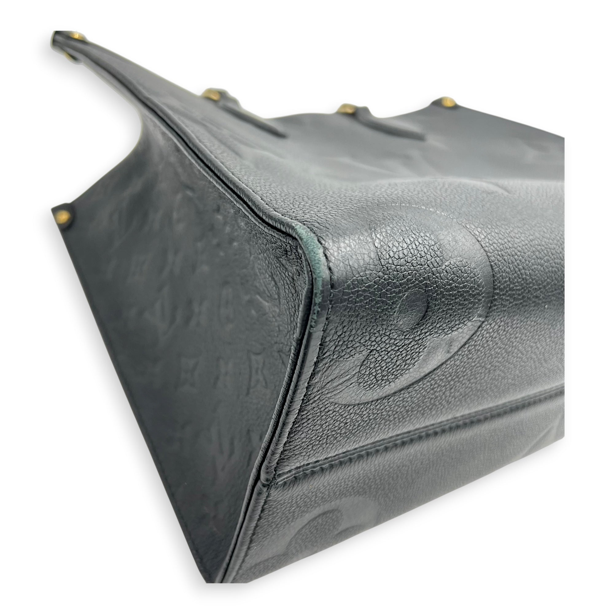 OnTheGo Tote Bag Black in Empreinte Leather, Gold hardware