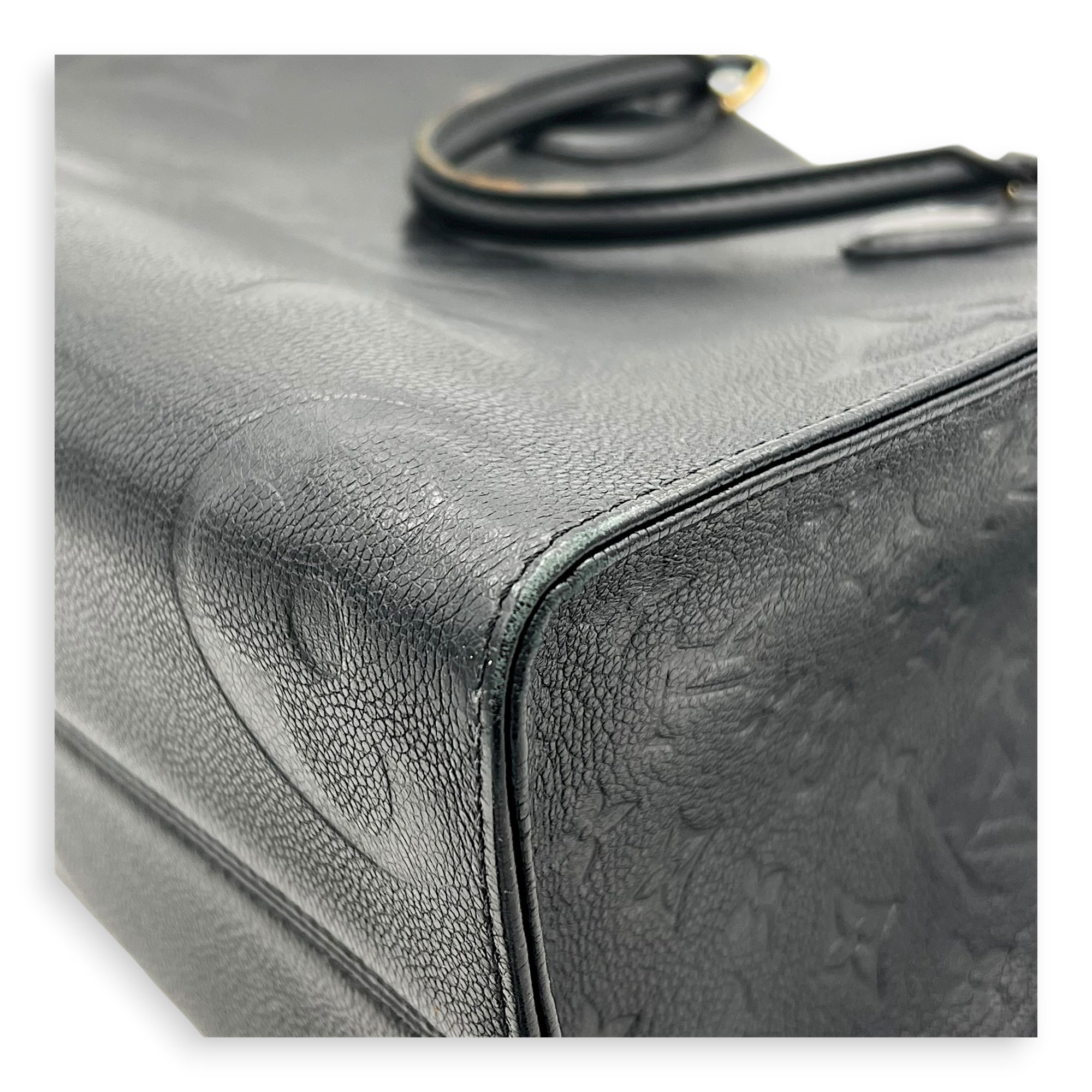 OnTheGo Tote Bag Black in Empreinte Leather, Gold hardware