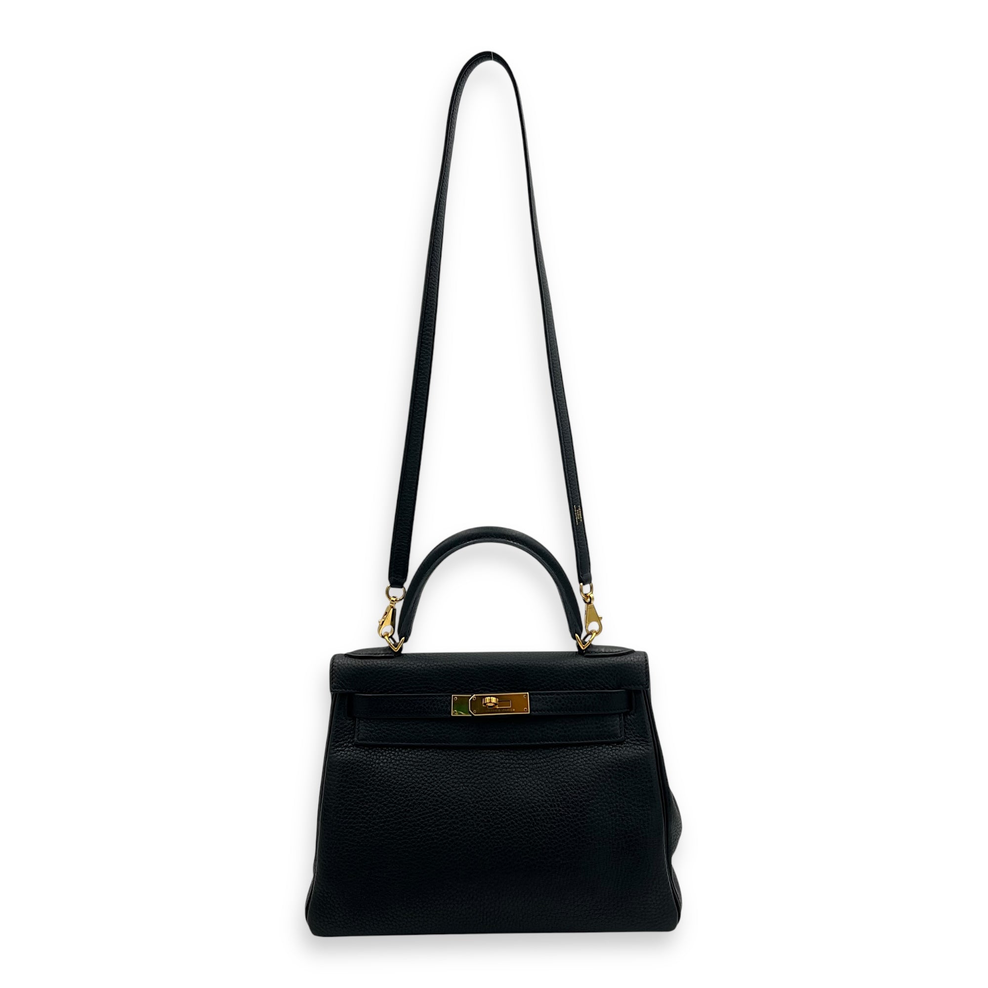 Kelly Black in Clemence, Gold hardware