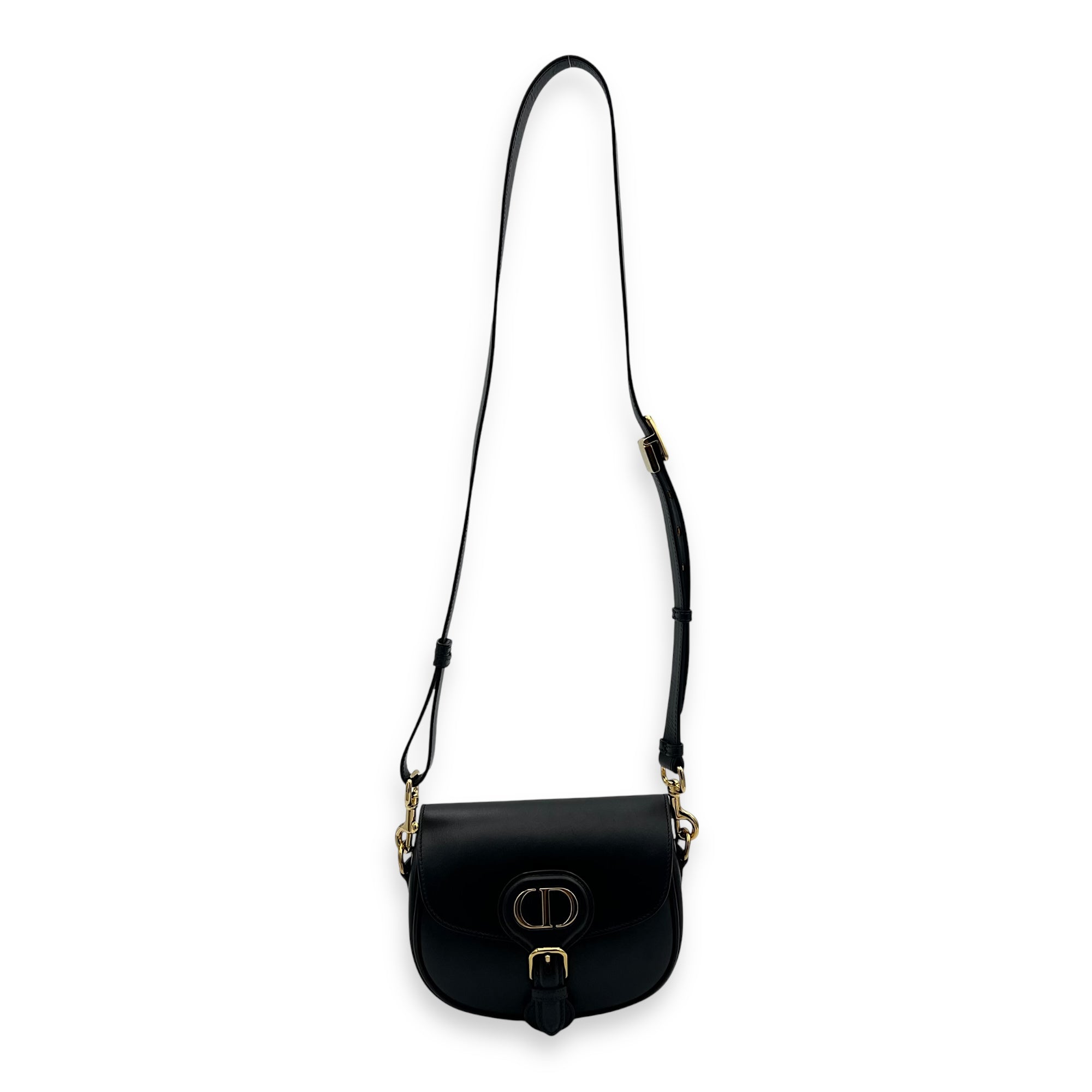 Bobby Shoulder Bag Small Black in Calfskin, Gold hardware