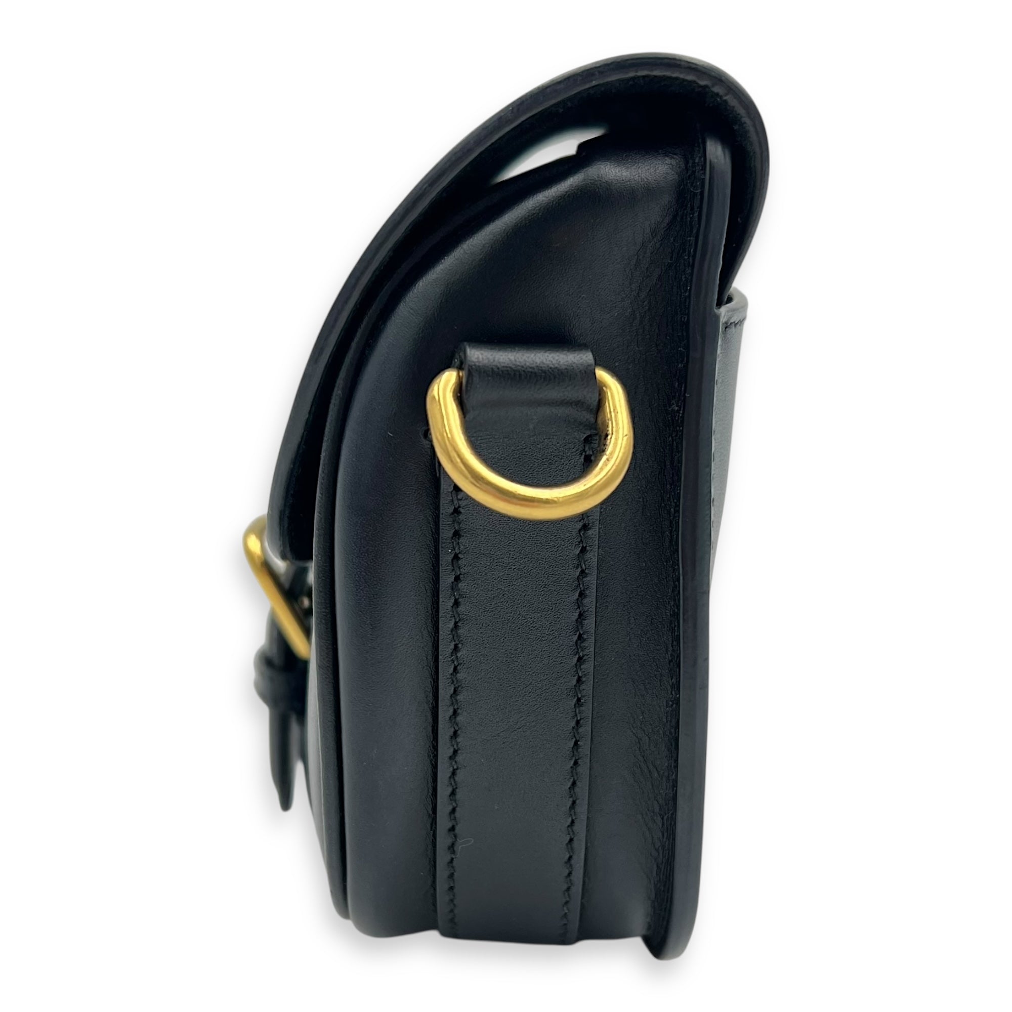 Bobby Shoulder Bag Small Black in Calfskin, Gold hardware