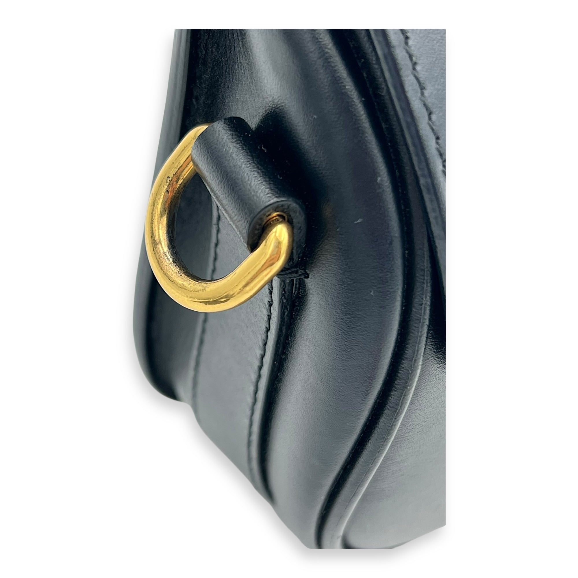 Bobby Shoulder Bag Small Black in Calfskin, Gold hardware