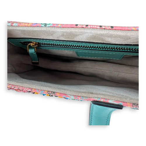 Saddle Shoulder Bag Medium Multi-colour in Beads, Gold hardware