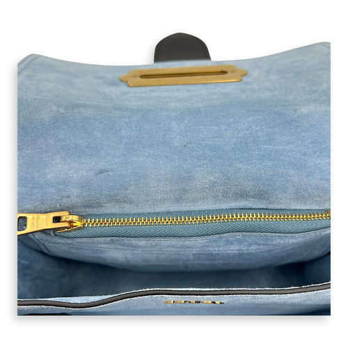 Cahier Shoulder Bag Black in Calfskin, Gold hardware