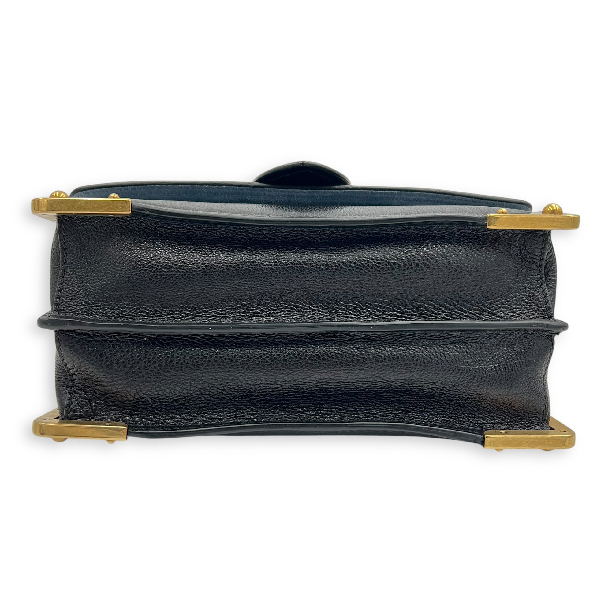 Cahier Shoulder Bag Black in Calfskin, Gold hardware