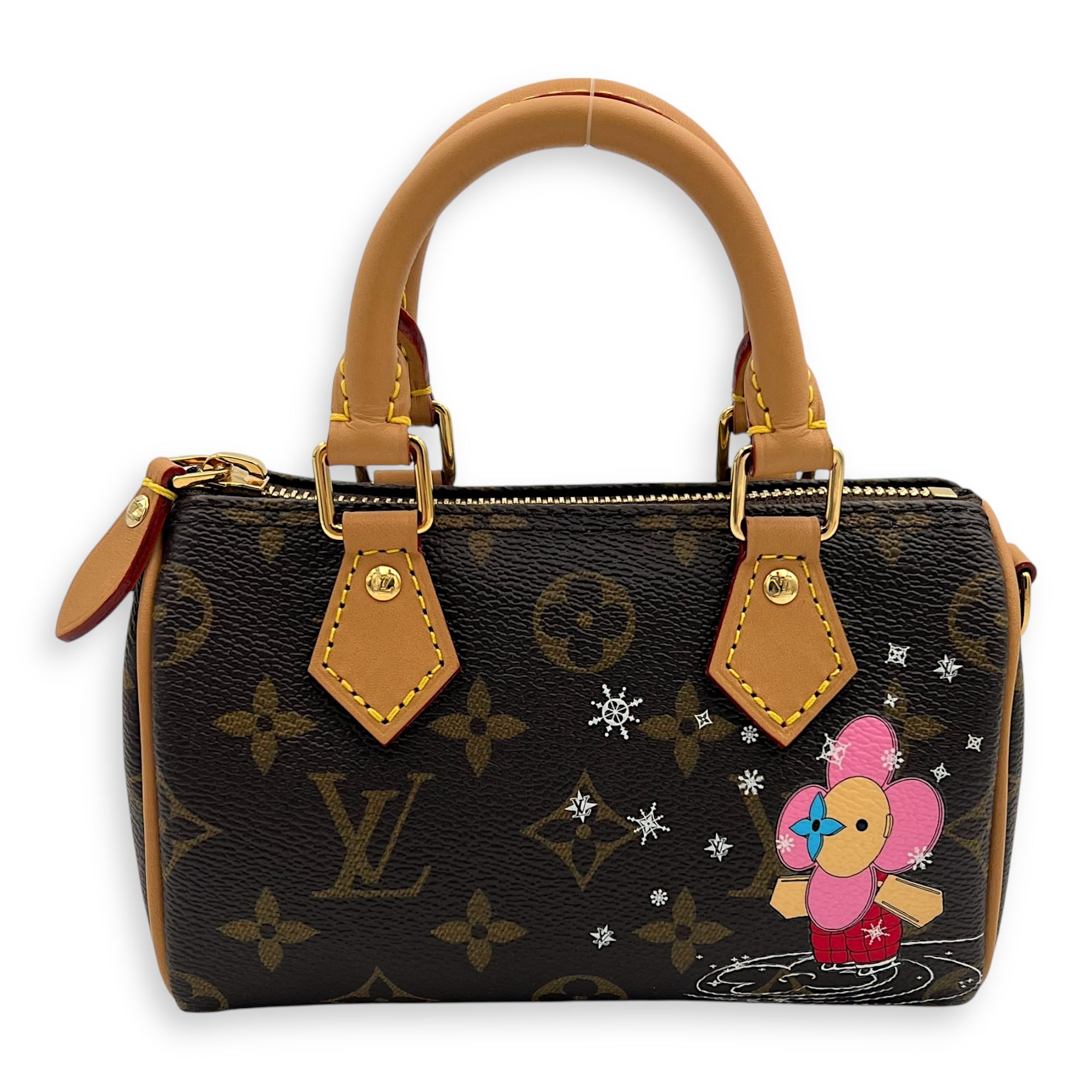 Speedy Nano Vivienne Top Handle Bag in Monogram Coated Canvas, Gold hardware