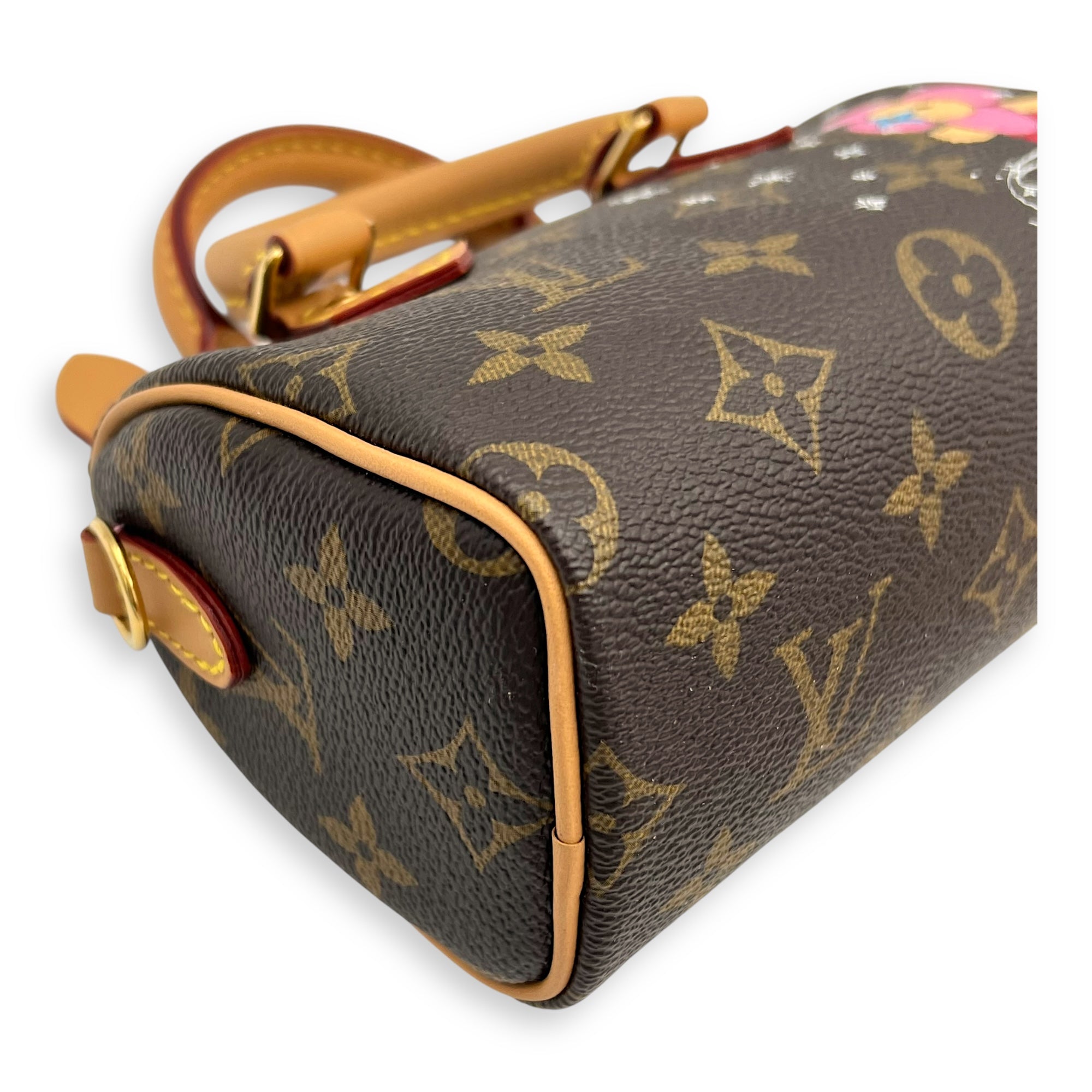 Speedy Nano Vivienne Top Handle Bag in Monogram Coated Canvas, Gold hardware
