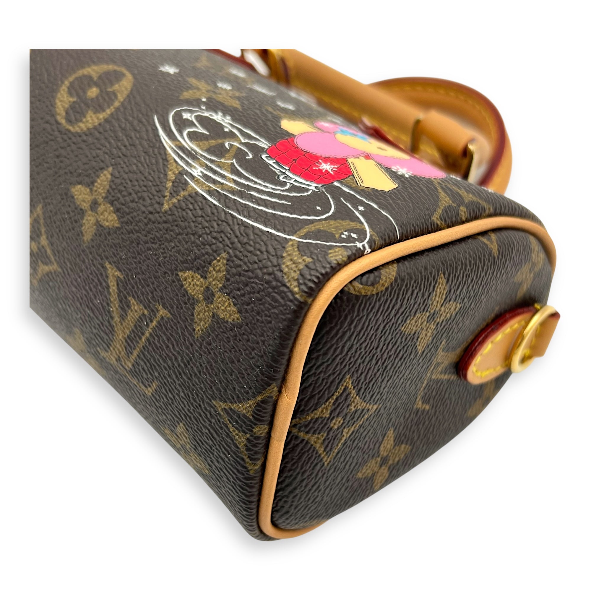 Speedy Nano Vivienne Top Handle Bag in Monogram Coated Canvas, Gold hardware