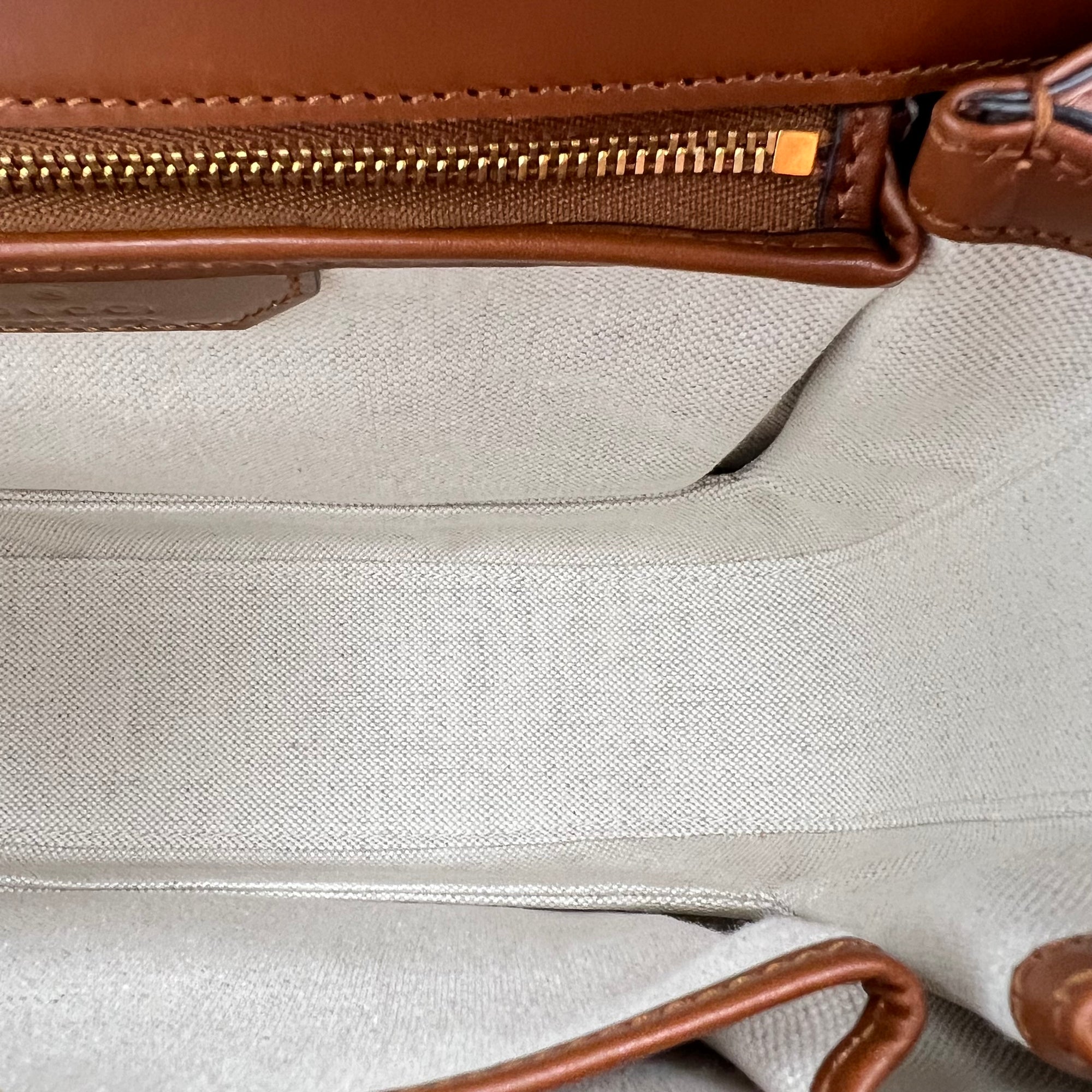 Bamboo 1947 Medium Brown Top Handle Bag in Calfskin, Gold hardware