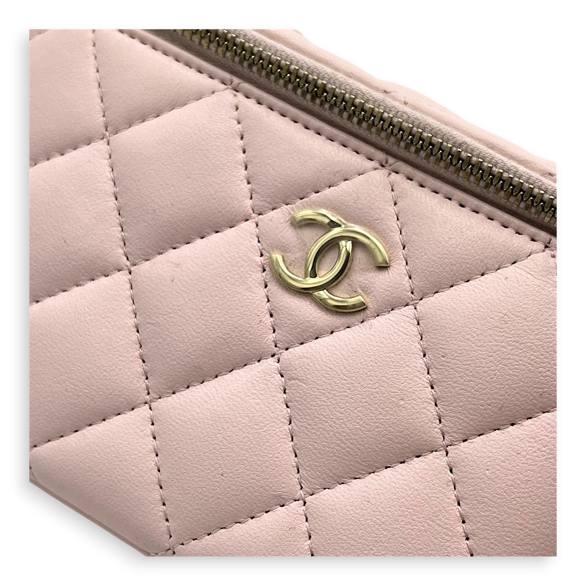 Vanity Crossbody Bag Pink in Lambskin, Gold hardware