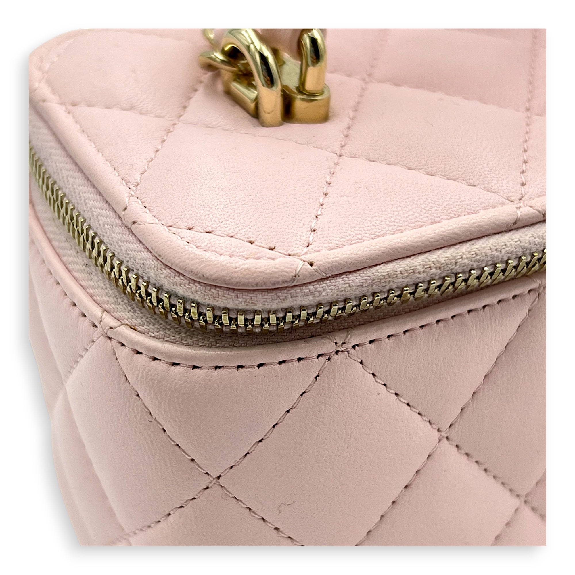 Vanity Crossbody Bag Pink in Lambskin, Gold hardware