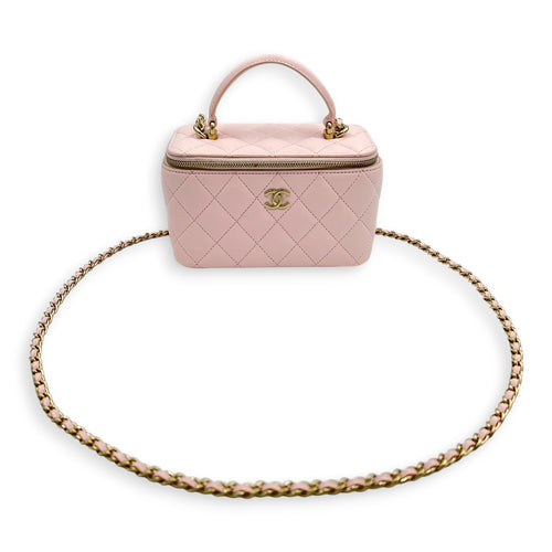 Vanity Crossbody Bag Pink in Lambskin, Gold hardware