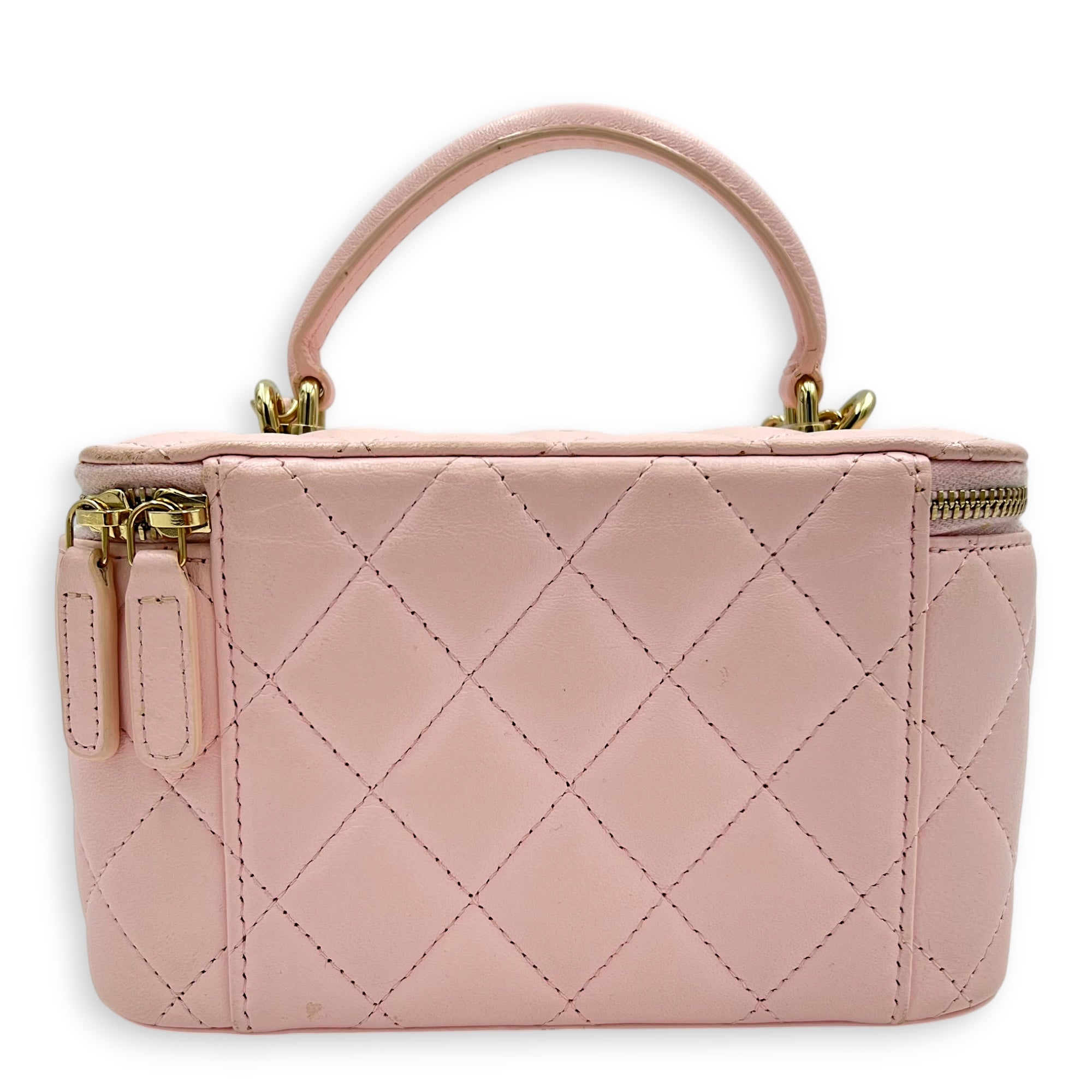 Vanity Crossbody Bag Pink in Lambskin, Gold hardware