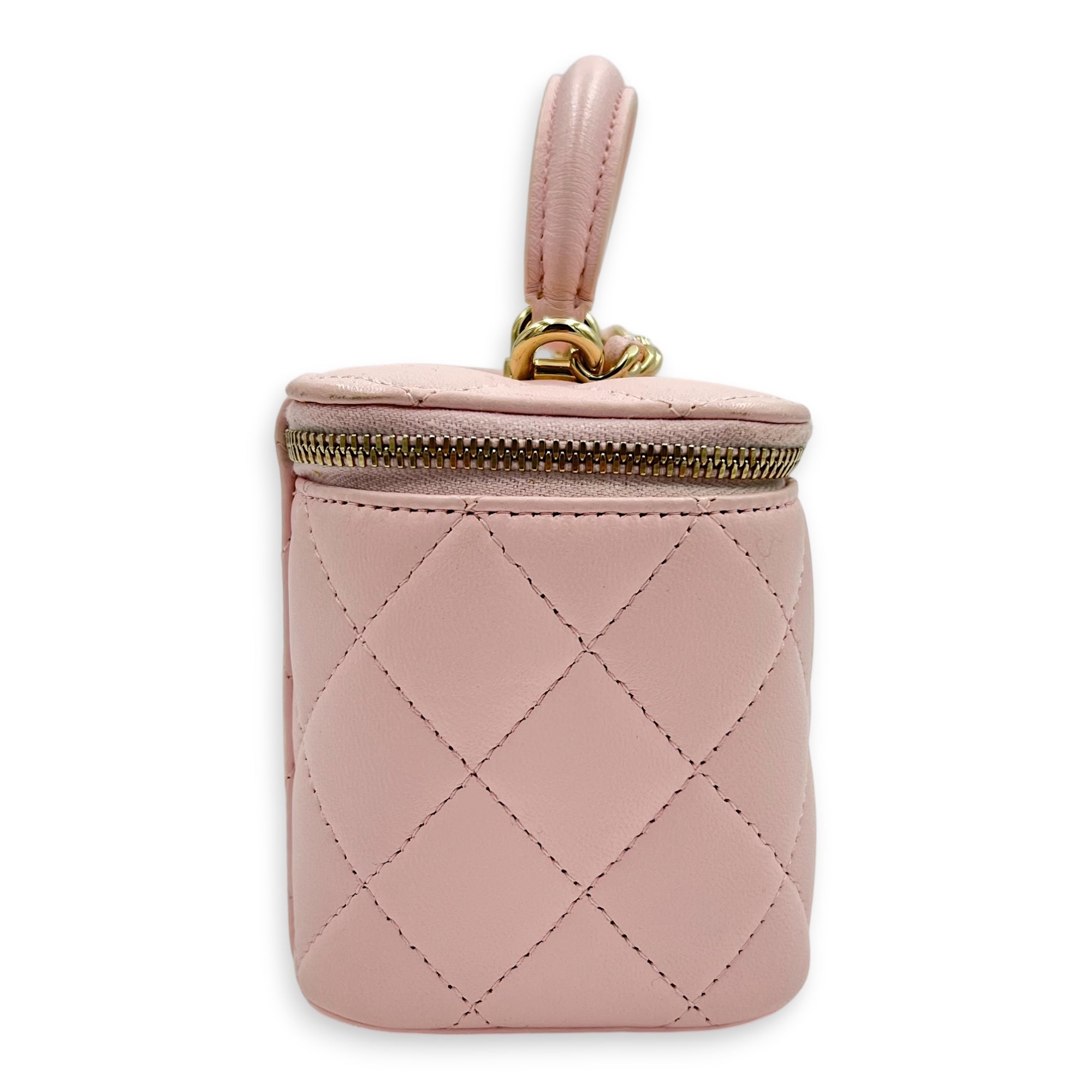 Vanity Crossbody Bag Pink in Lambskin, Gold hardware
