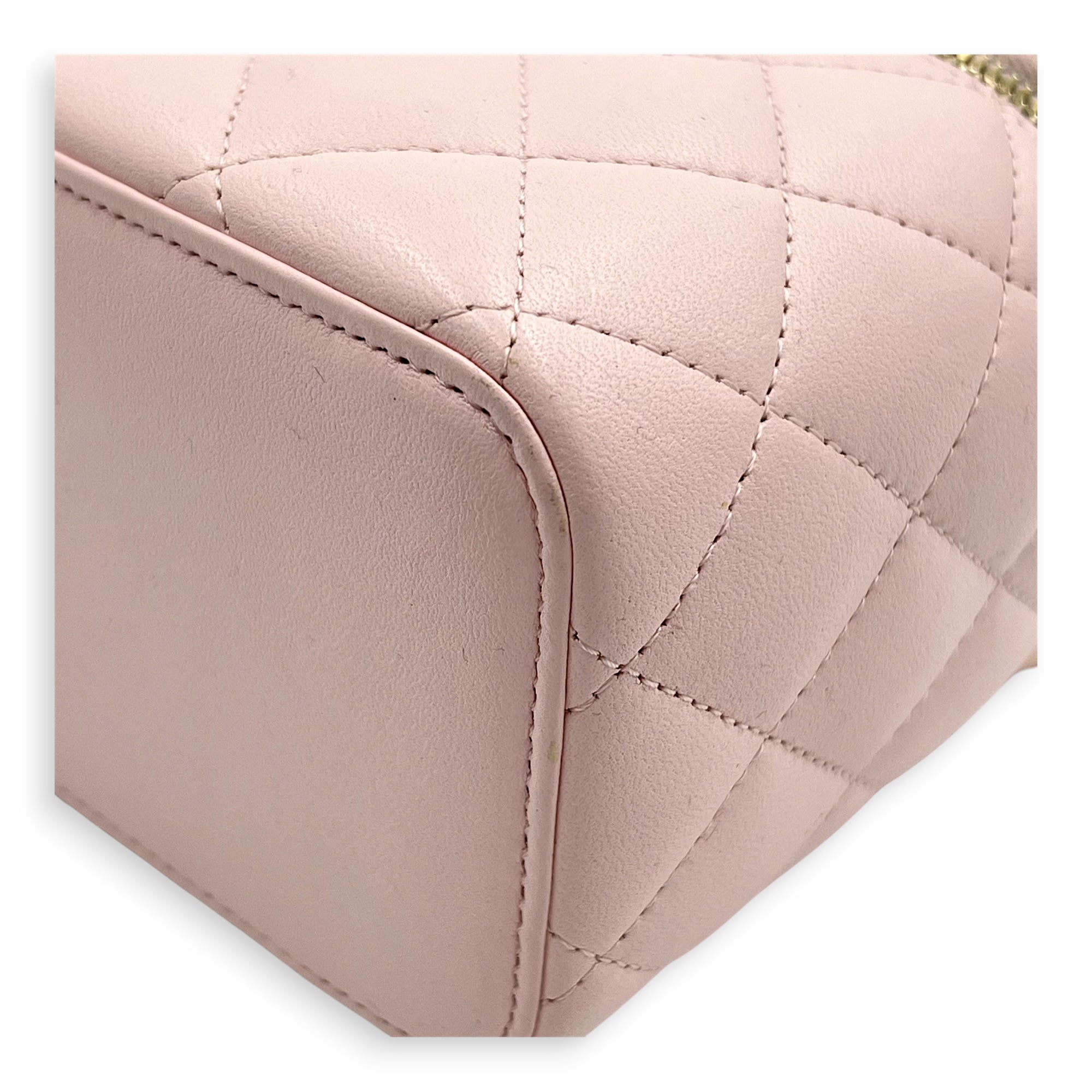 Vanity Crossbody Bag Pink in Lambskin, Gold hardware