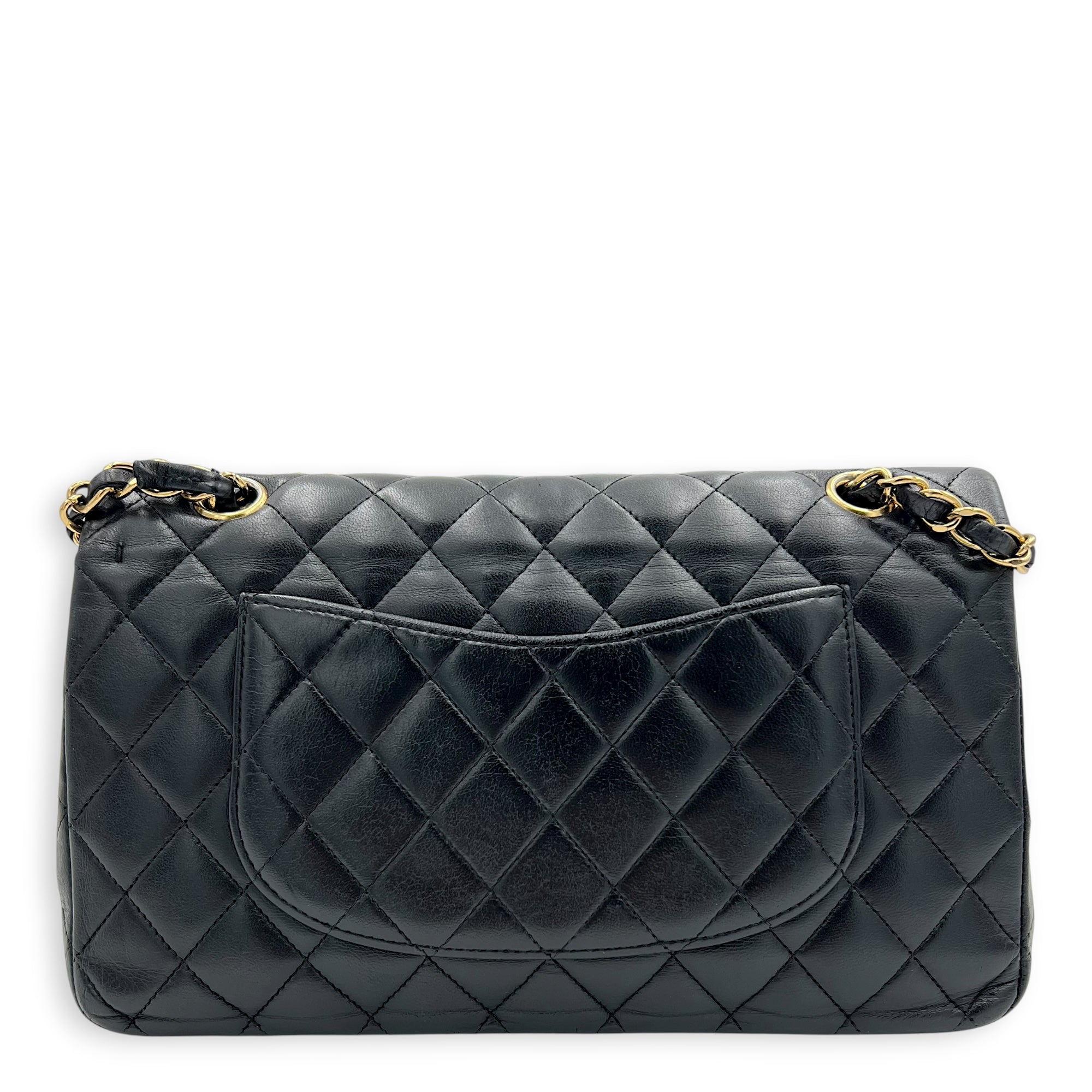 Classic Shoulder Bag Medium Black in Lambskin, Gold hardware