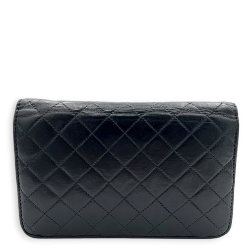 Vintage CC Wallet On Chain Black in Lambskin, Silver hardware