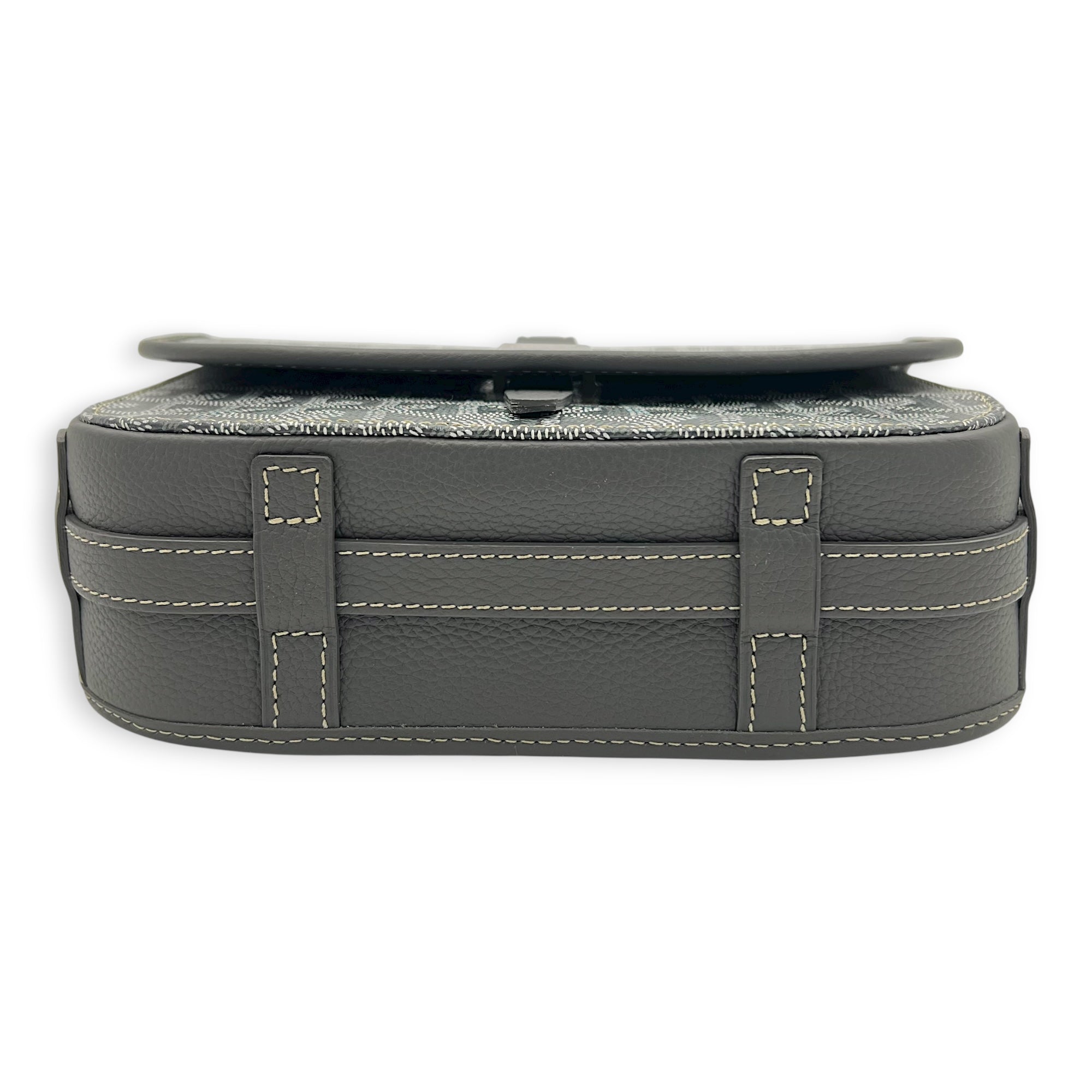 Belvedere Crossbody Bag PM Grey in Coated Canvas, Silver hardware
