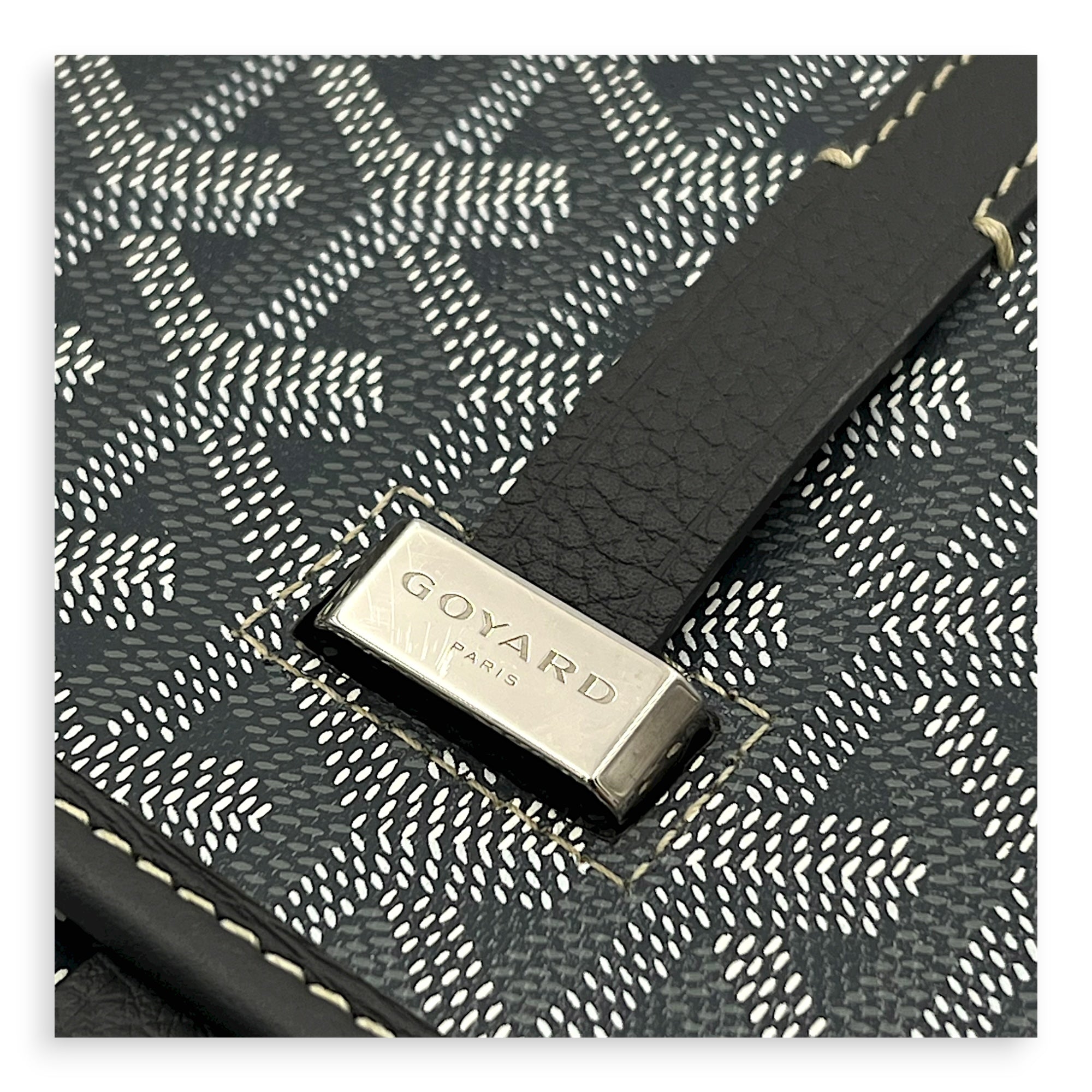 Belvedere Crossbody Bag PM Grey in Coated Canvas, Silver hardware