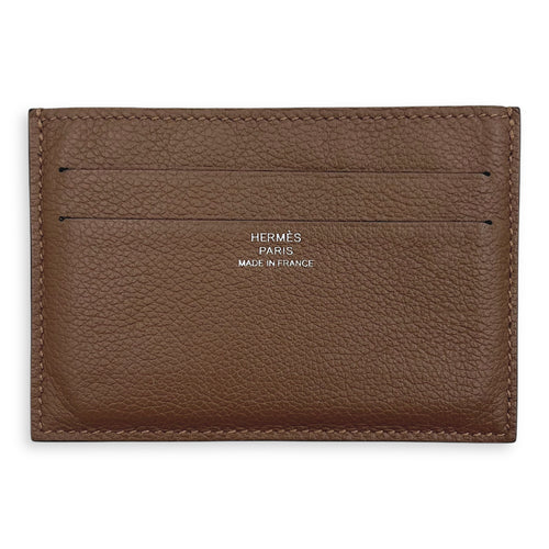 Evercolor Twill Card holder Brown Card Holder in Calfskin