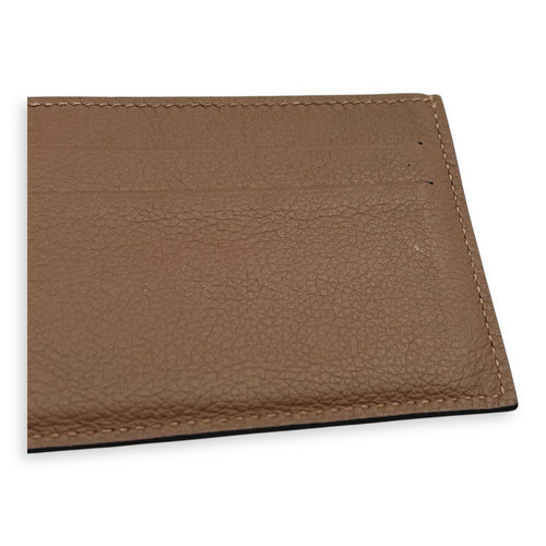 Evercolor Twill Card holder Brown Card Holder in Calfskin