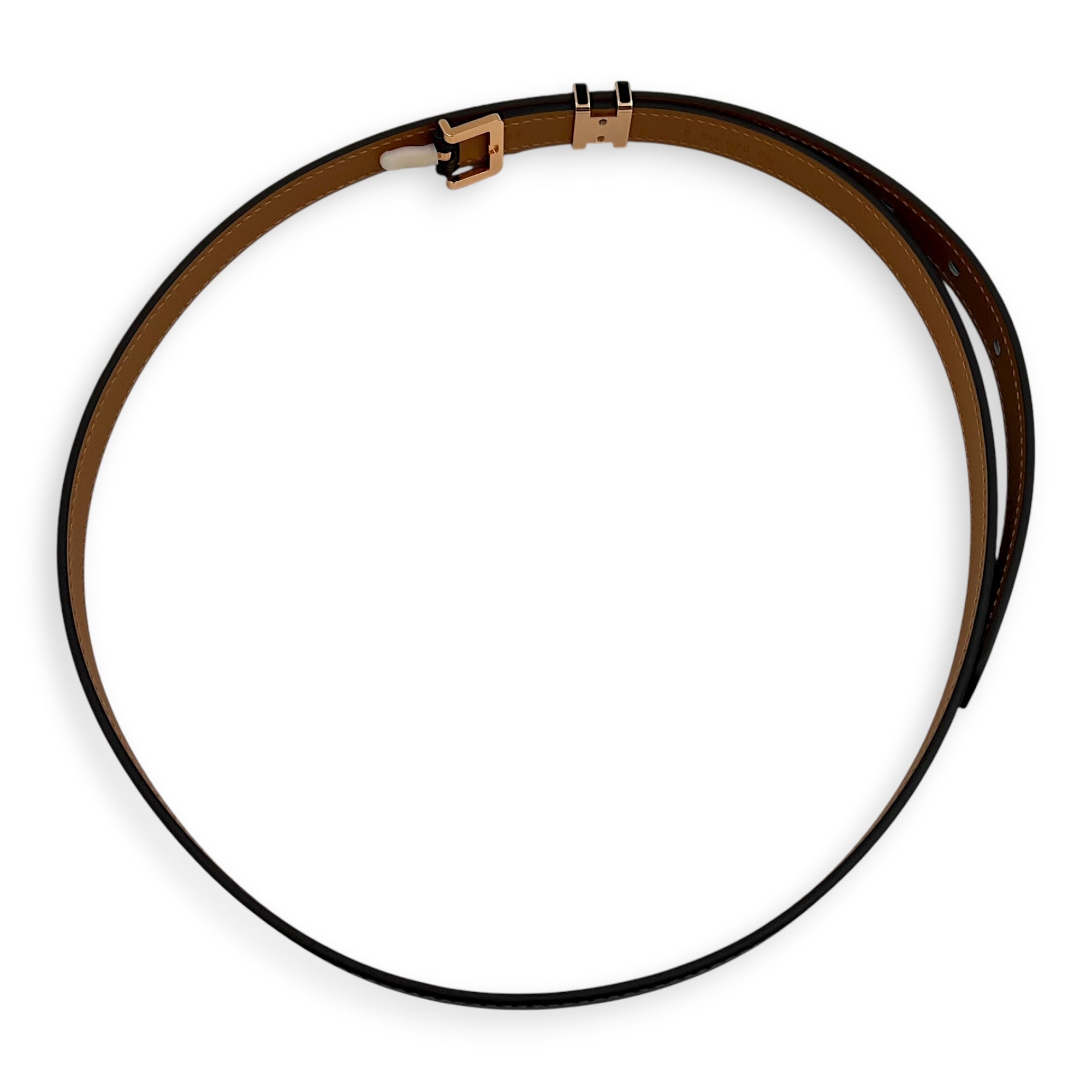Pop H 85cm Black Belt in Epsom, Rose Gold hardware