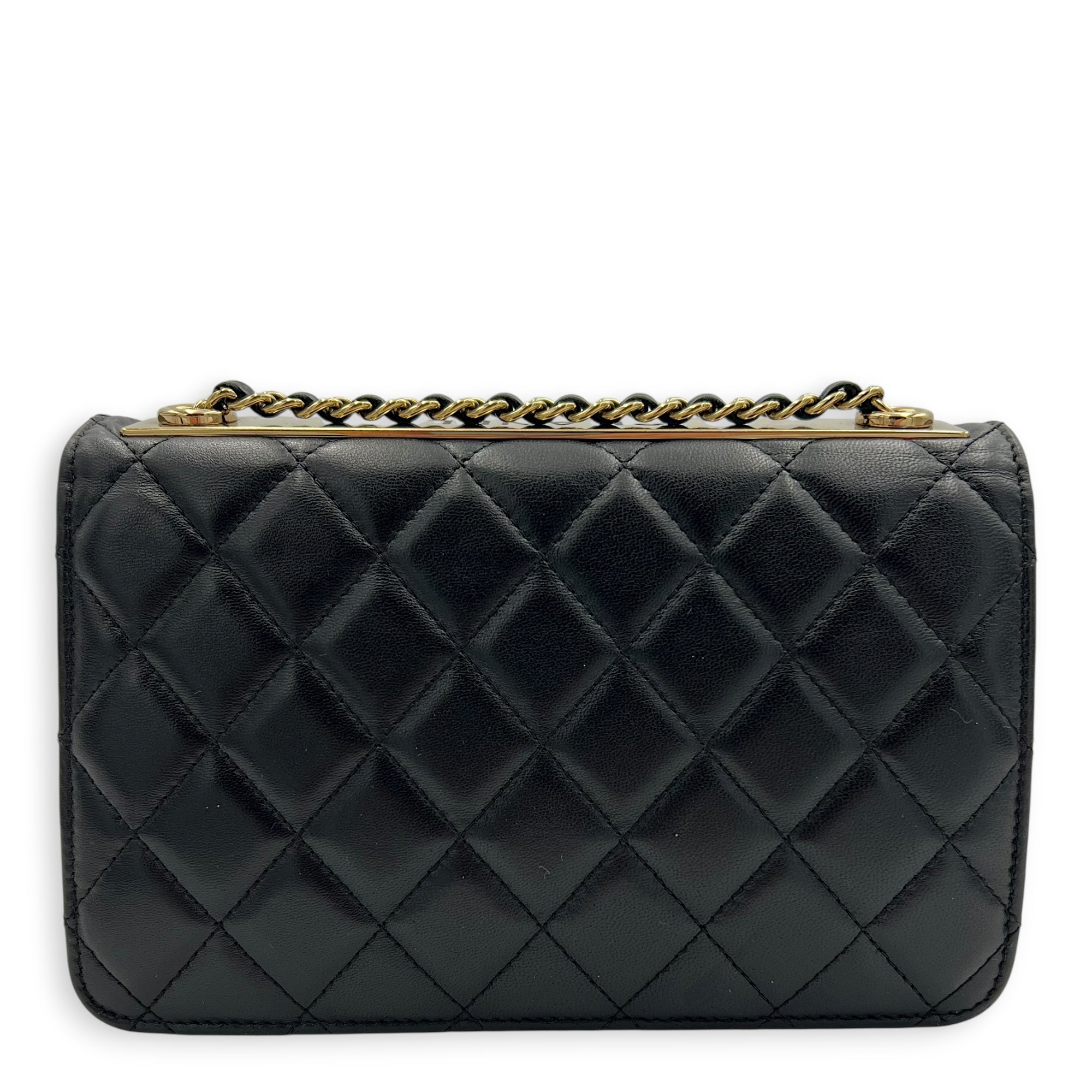 Trendy CC Crossbody Bag Black in Lambskin, Gold hardware