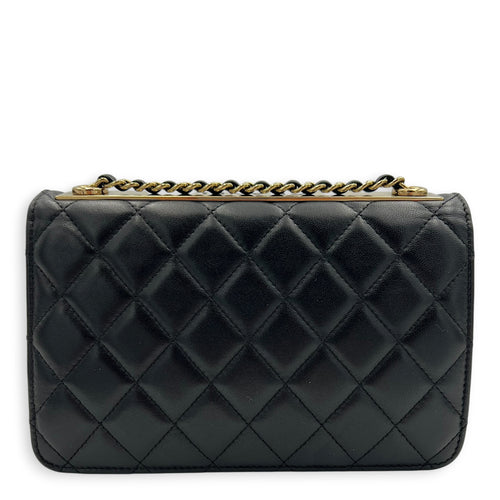Trendy CC Crossbody Bag Black in Lambskin, Gold hardware