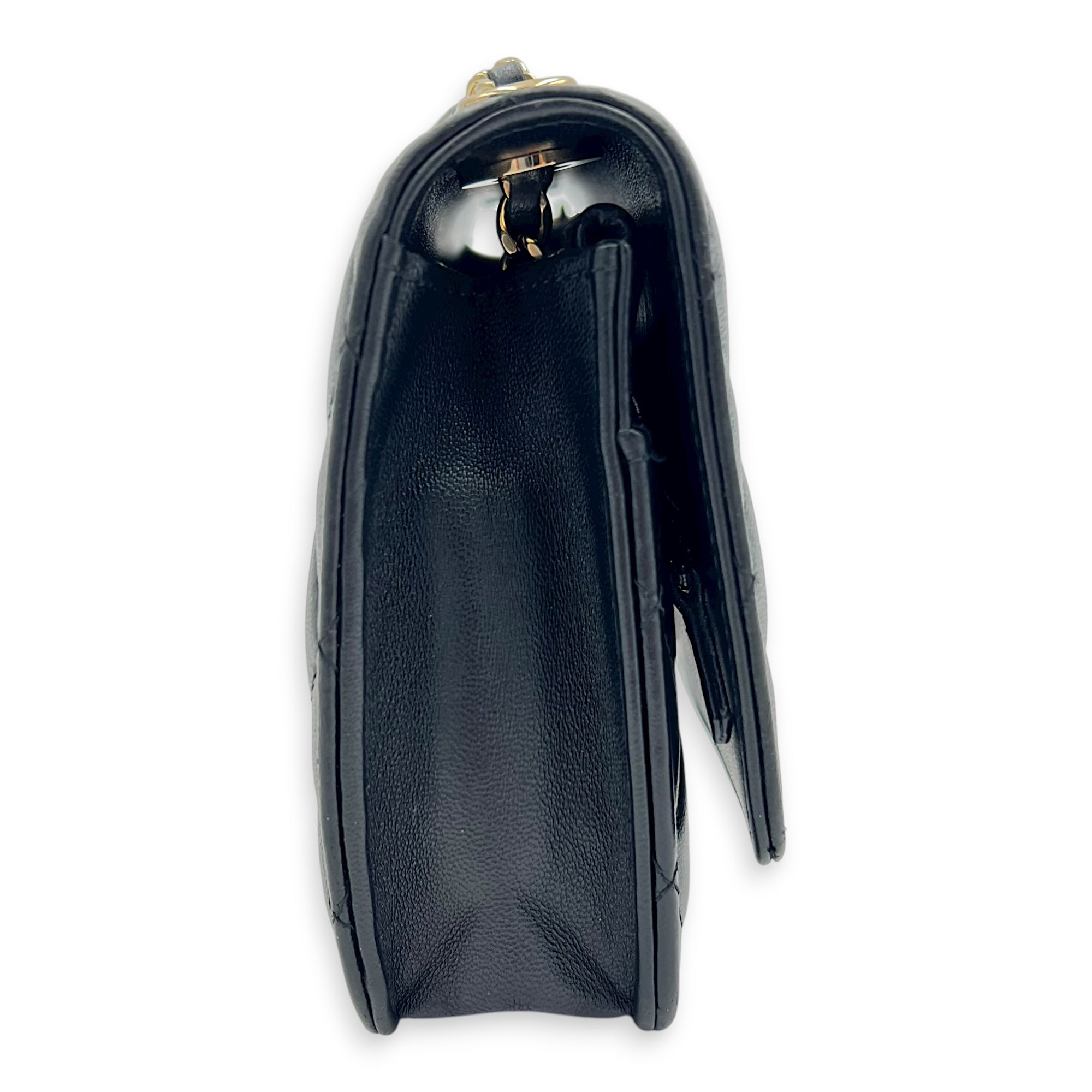 Trendy CC Crossbody Bag Black in Lambskin, Gold hardware