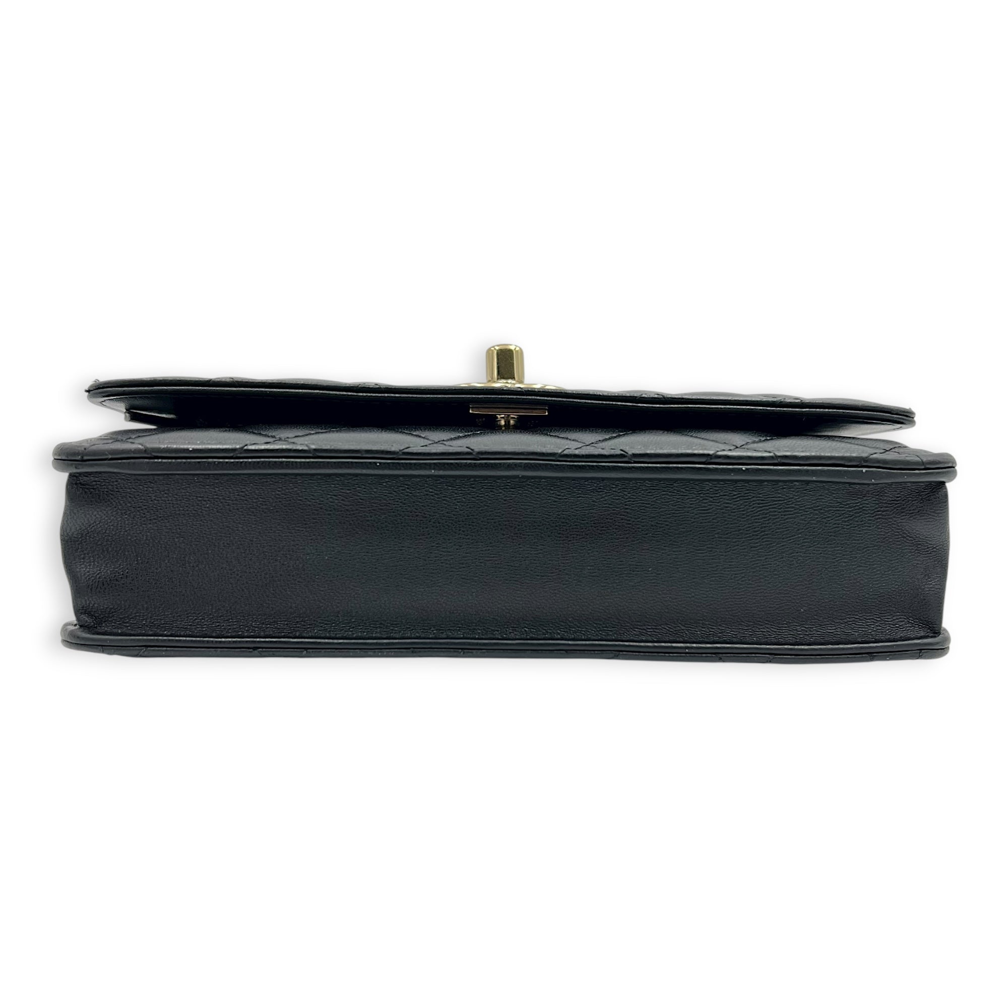 Trendy CC Crossbody Bag Black in Lambskin, Gold hardware