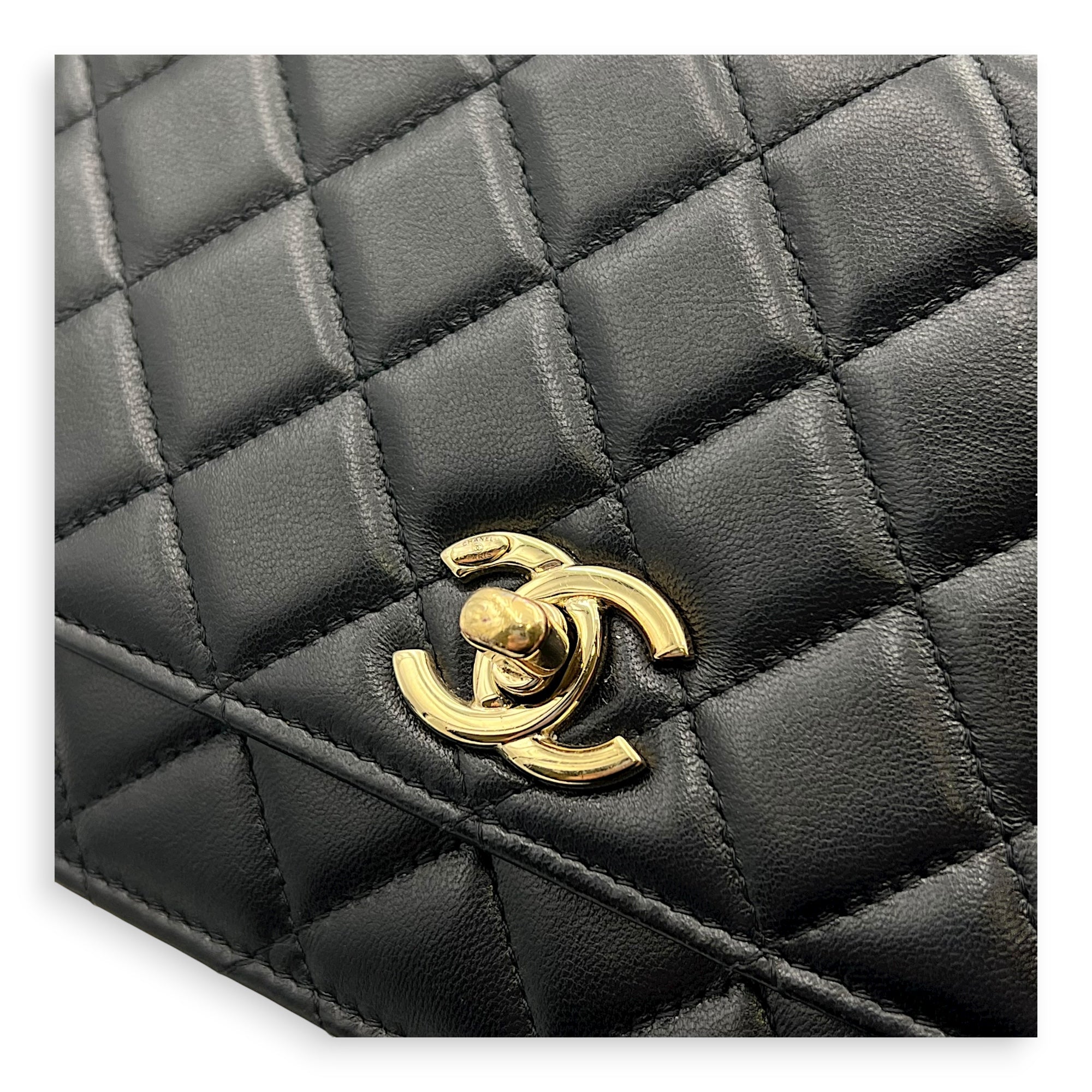 Trendy CC Crossbody Bag Black in Lambskin, Gold hardware