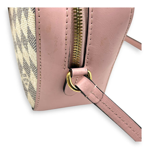 Saintonge Crossbody Bag Azur in Coated Canvas, Gold hardware