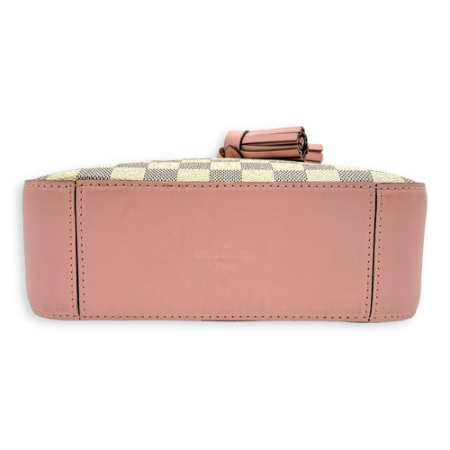 Saintonge Crossbody Bag Azur in Coated Canvas, Gold hardware
