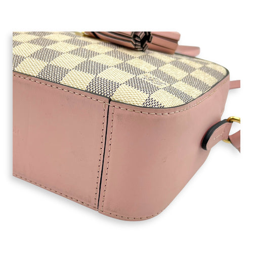 Saintonge Crossbody Bag Azur in Coated Canvas, Gold hardware