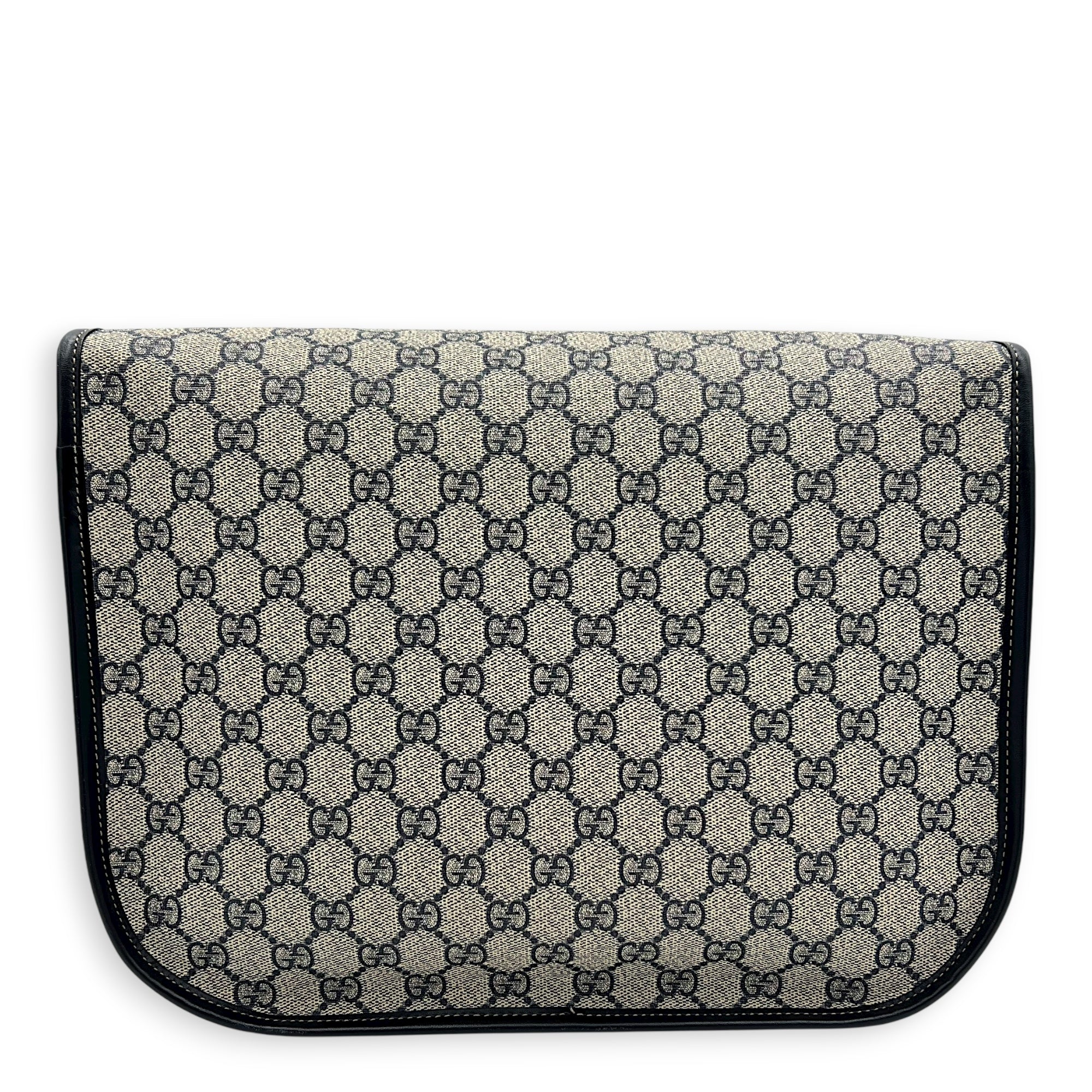 Guccissima Messenger Blue in Coated Canvas, Silver hardware
