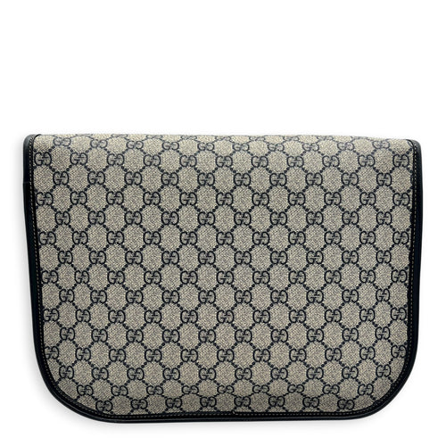 Guccissima Messenger Blue in Coated Canvas, Silver hardware