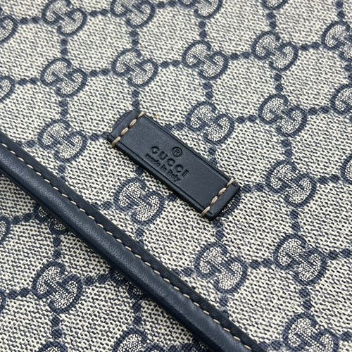 Guccissima Messenger Blue in Coated Canvas, Silver hardware