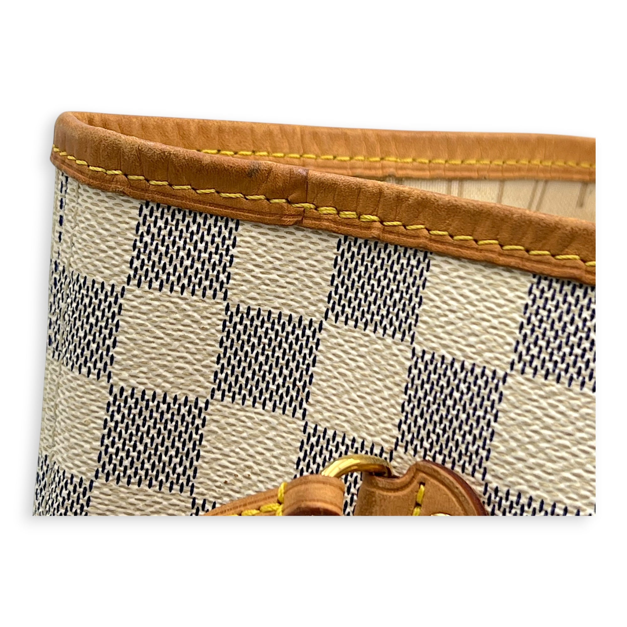 Neverfull Tote Bag MM Azur in Coated Canvas, Gold hardware
