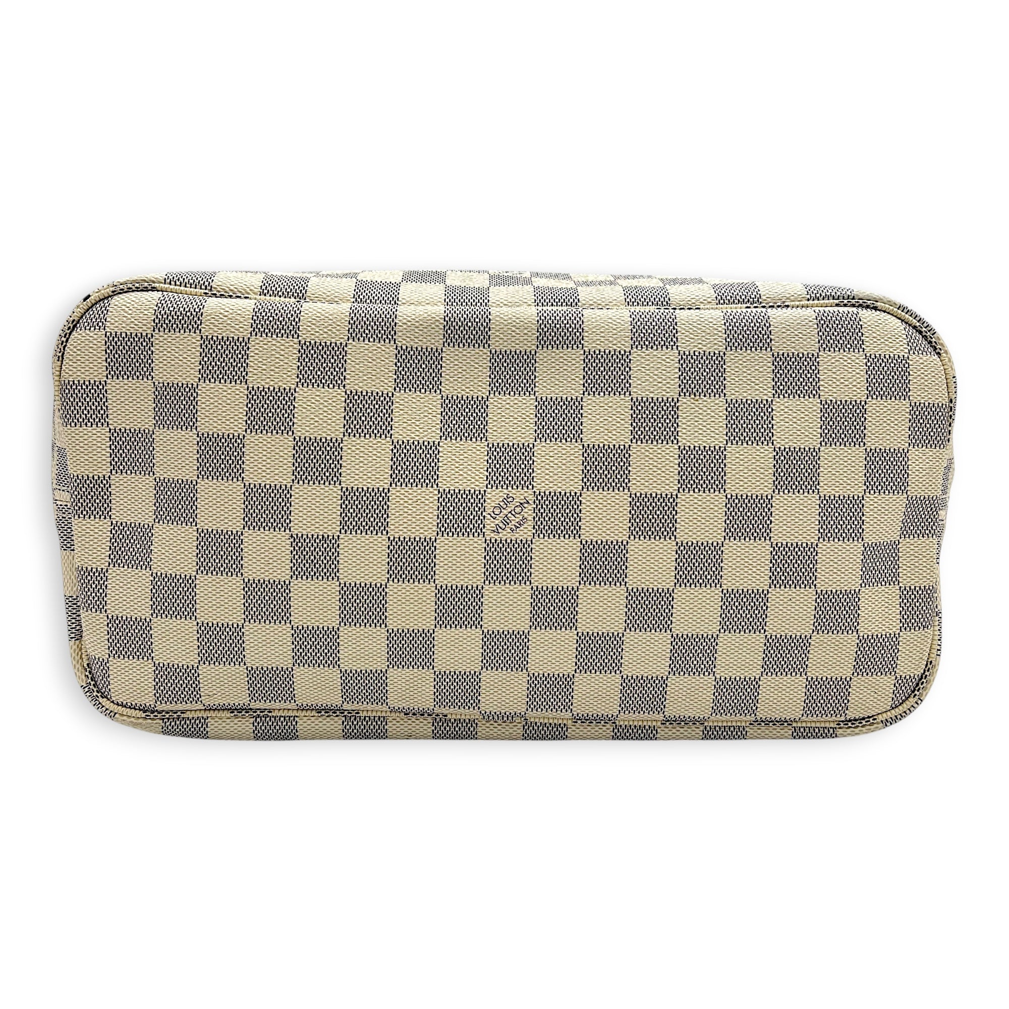 Neverfull Tote Bag MM Azur in Coated Canvas, Gold hardware