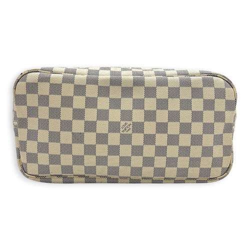 Neverfull Tote Bag MM Azur in Coated Canvas, Gold hardware